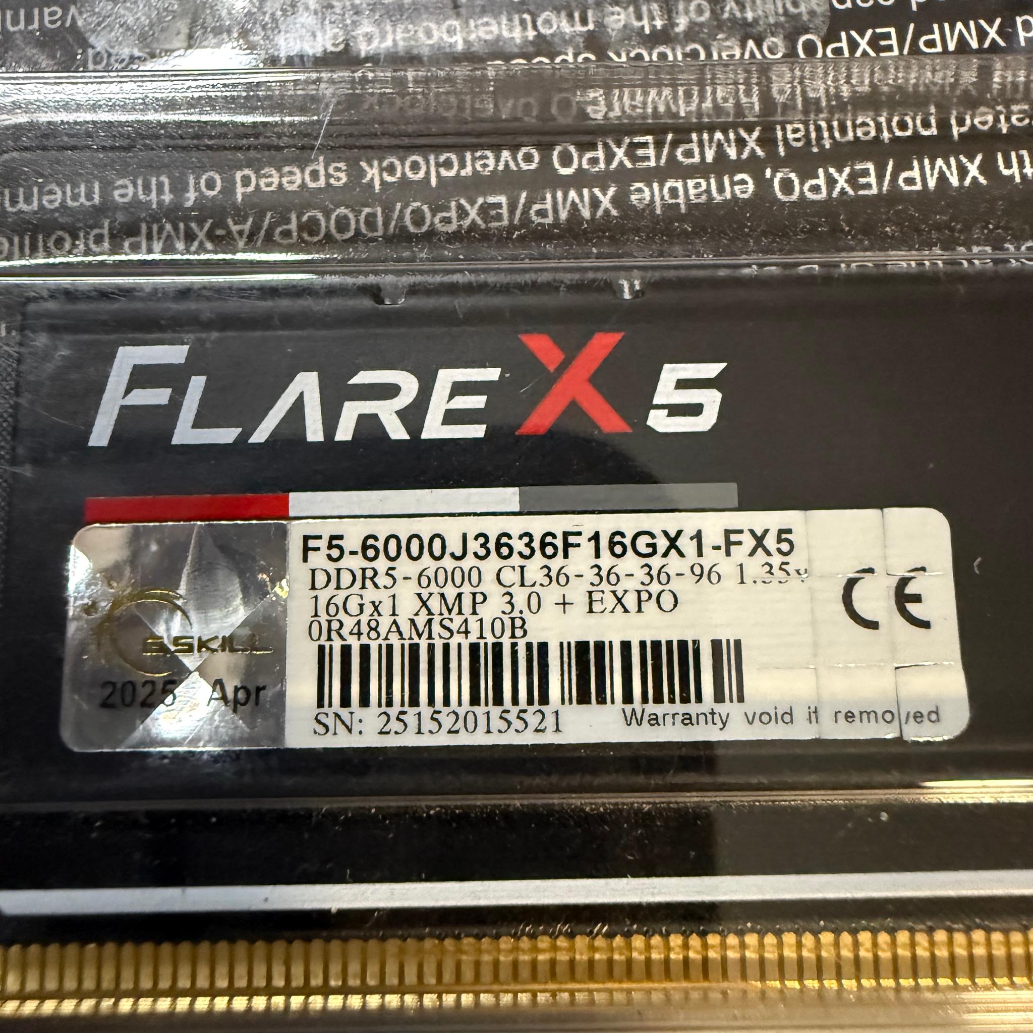 BNIB 16 Gb DDR5 Ram 6000MHz CL36