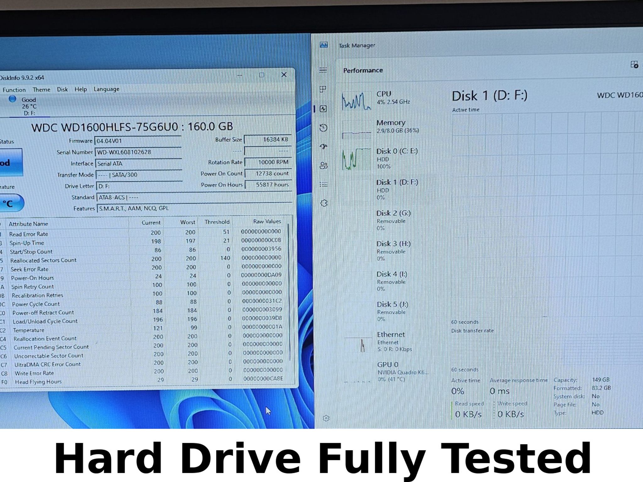 160GB 3.5" Hard Drive WD VelociRaptor WD1600HLFS