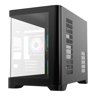 Sleek Black MATX Gaming PC Case – Curved Tempered Glass | Includes 6-Port Hub | High Airflow