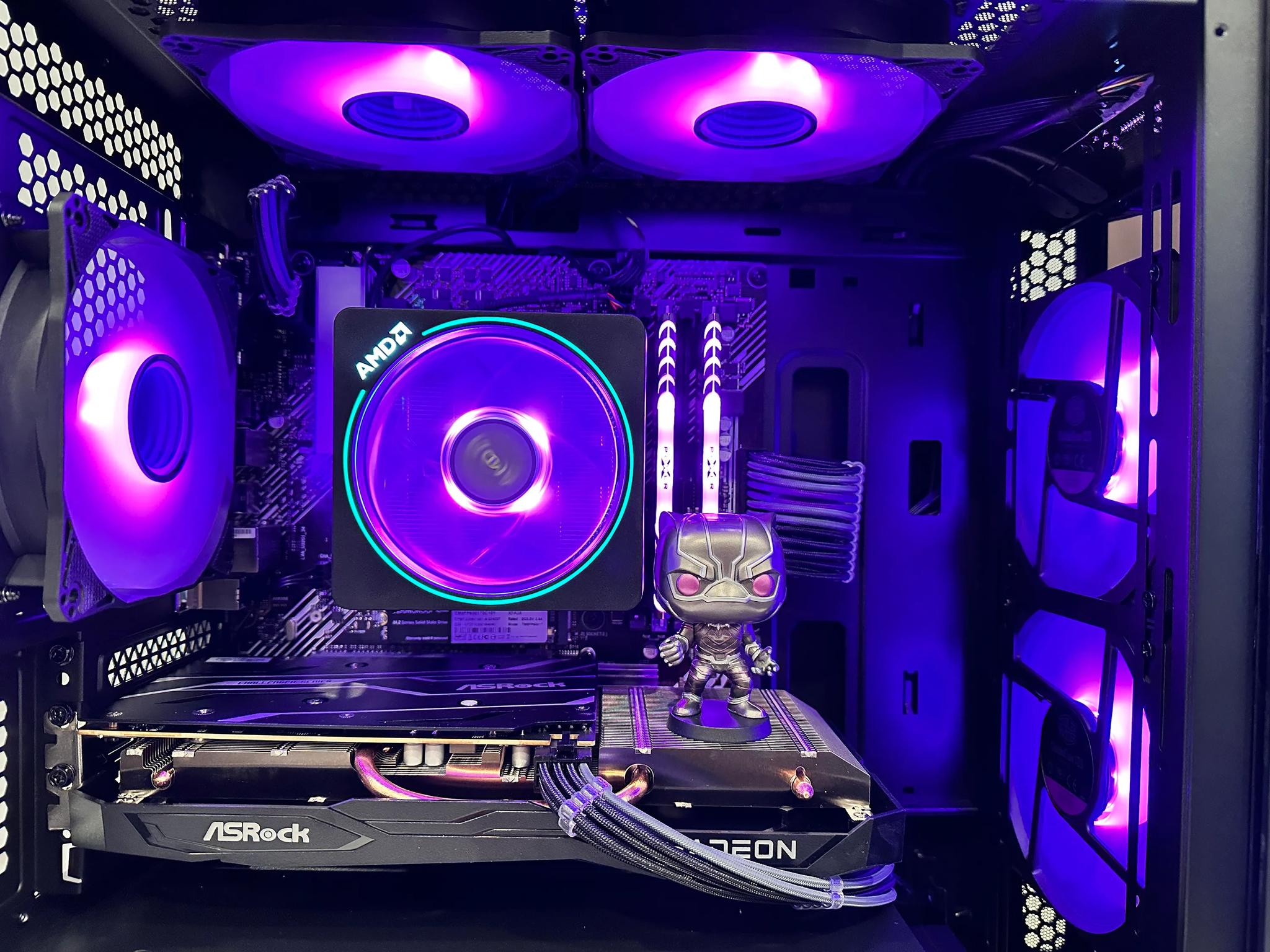 ⚫️🐆Black Panther⚫️🐆 ||Gaming PC-Ryzen 5 5500 6-Core -AMD RX 6600  8GB-1TB NVME SSD-16GB DDR4 RAM