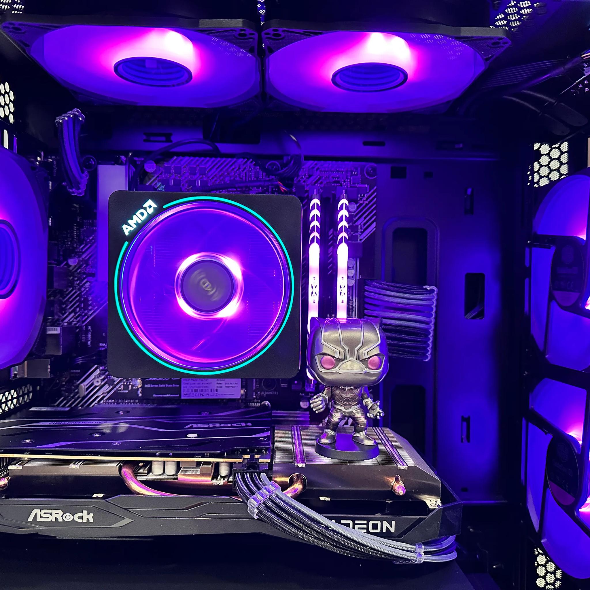 ⚫️🐆Black Panther⚫️🐆 ||Gaming PC-Ryzen 5 5500 6-Core -AMD RX 6600  8GB-1TB NVME SSD-16GB DDR4 RAM