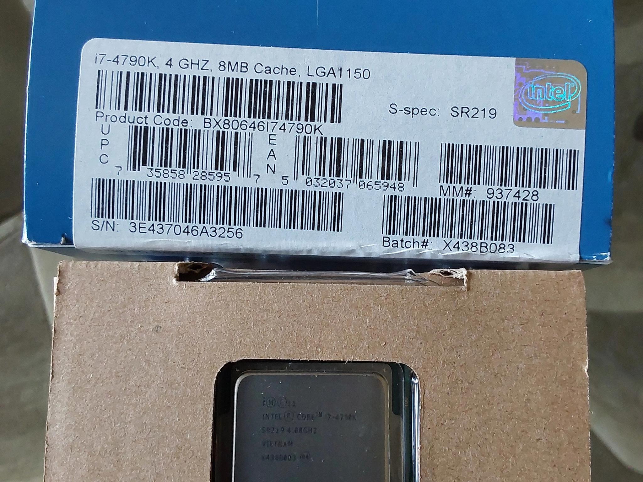 Intel i7 4790k 4.0GHz CPU IN ORIGINAL RETAIL BOX
