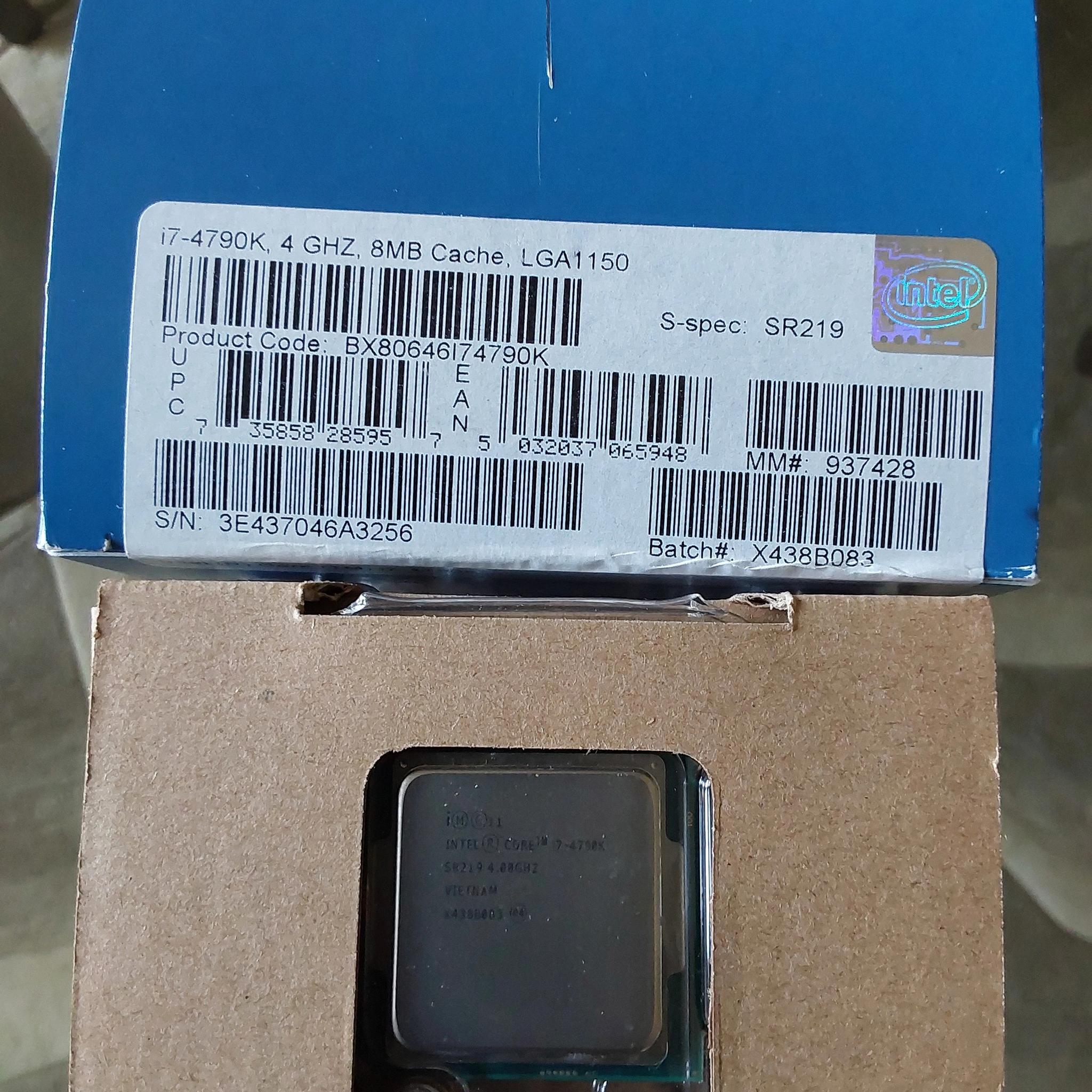 Intel i7 4790k 4.0GHz CPU IN ORIGINAL RETAIL BOX