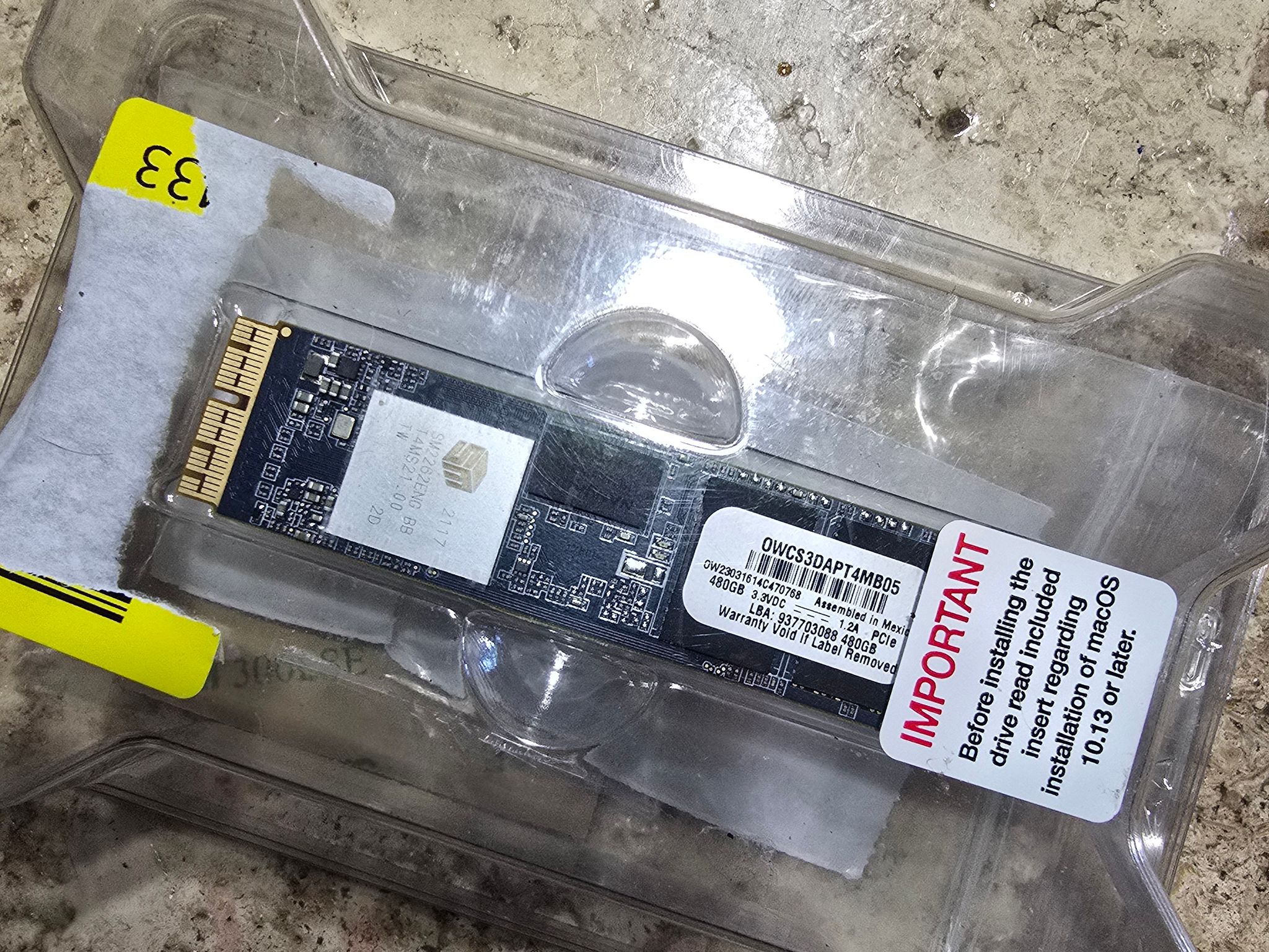 OWC Aura Pro X2 480GB NVMe SSD for Select 2013 and Later Macs