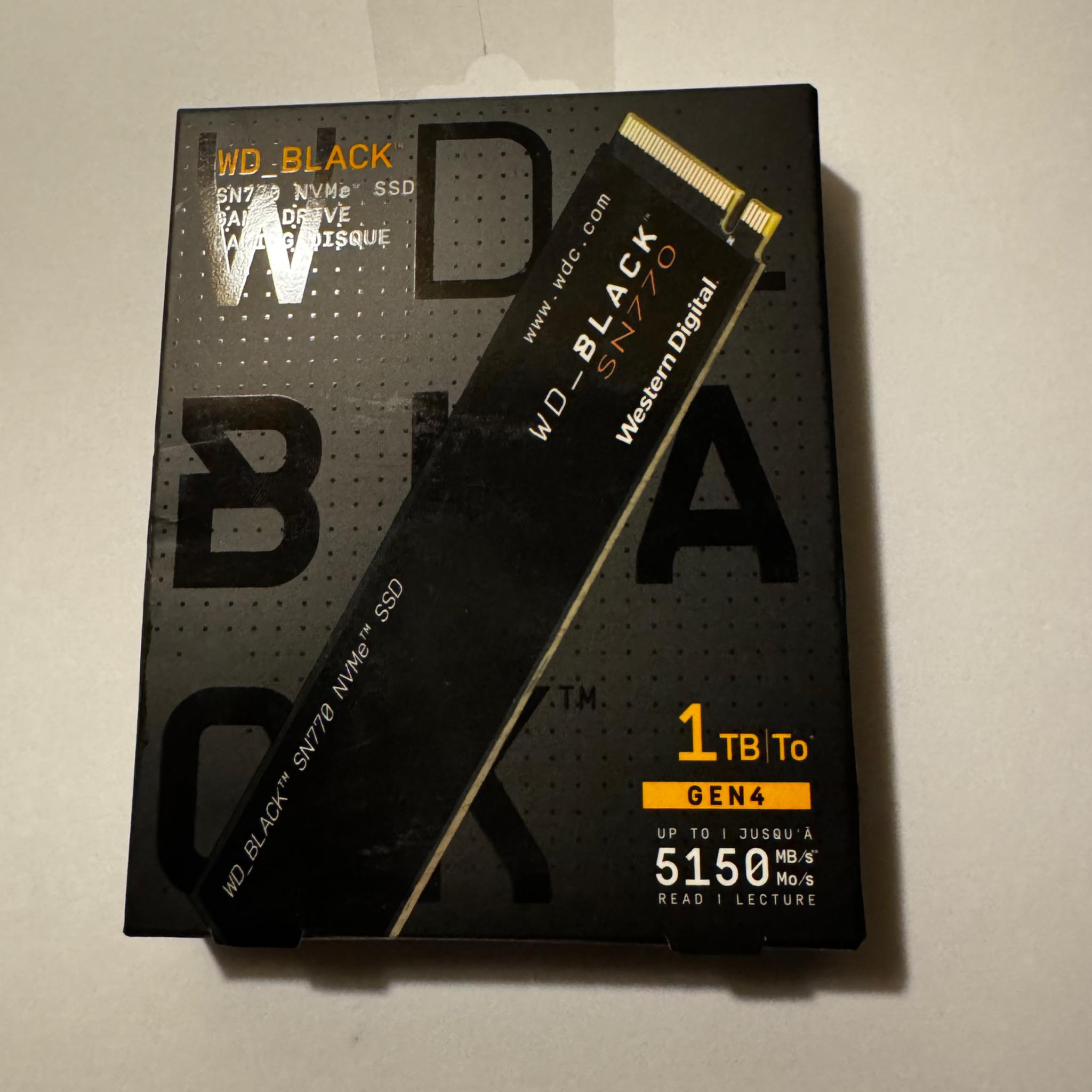 Western Digital WD_BLACK 1TB SN770 NVMe Internal Gaming SSD Solid State Drive