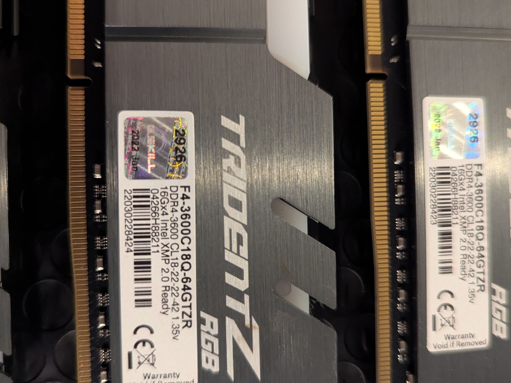 64GB G.Skill Trident Z RGB DDR4-3600 (4×16GB) CL18 – F4-3600C18Q-64GTZR