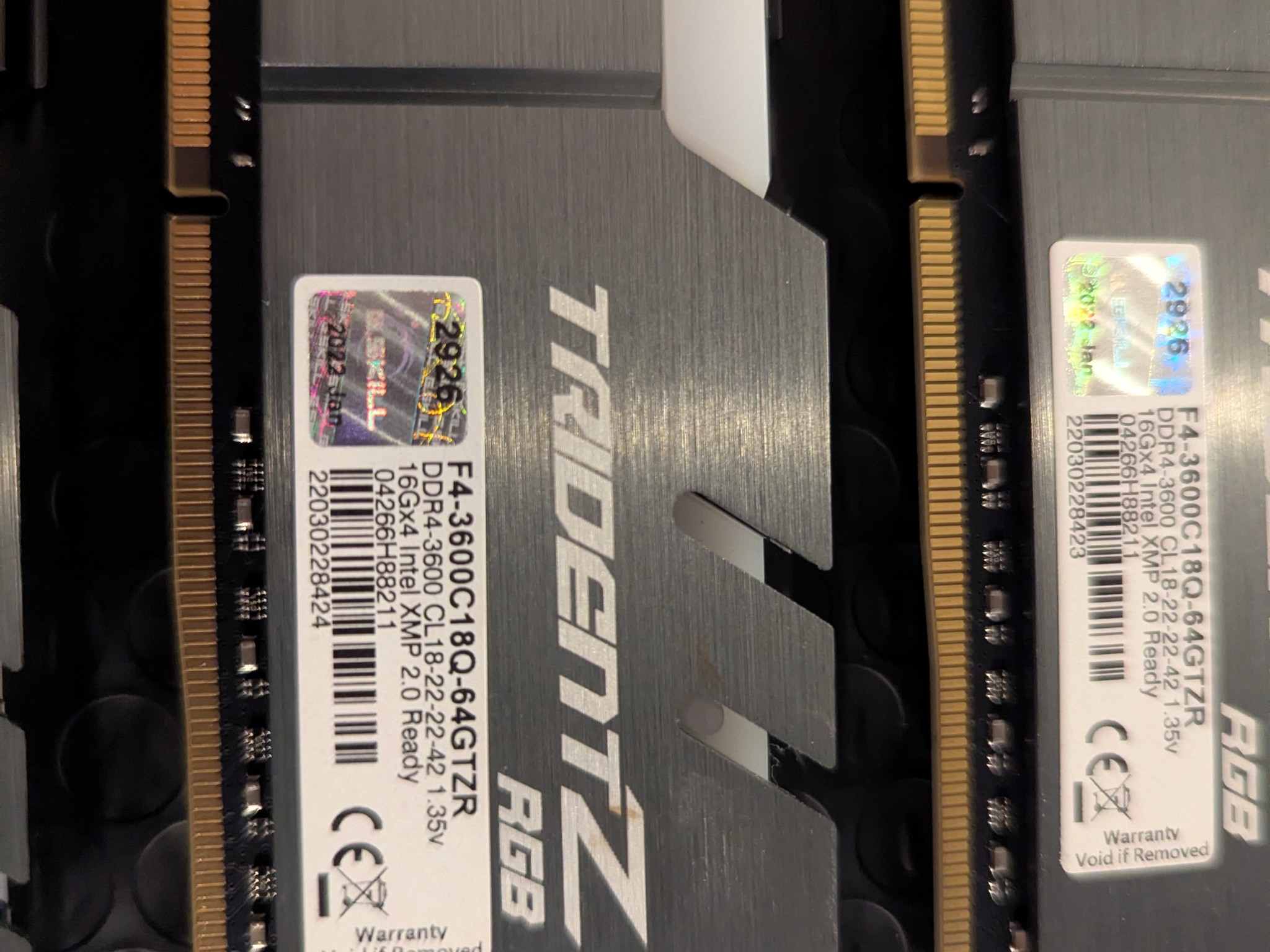 64GB G.Skill Trident Z RGB DDR4-3600 (4×16GB) CL18 – F4-3600C18Q-64GTZR