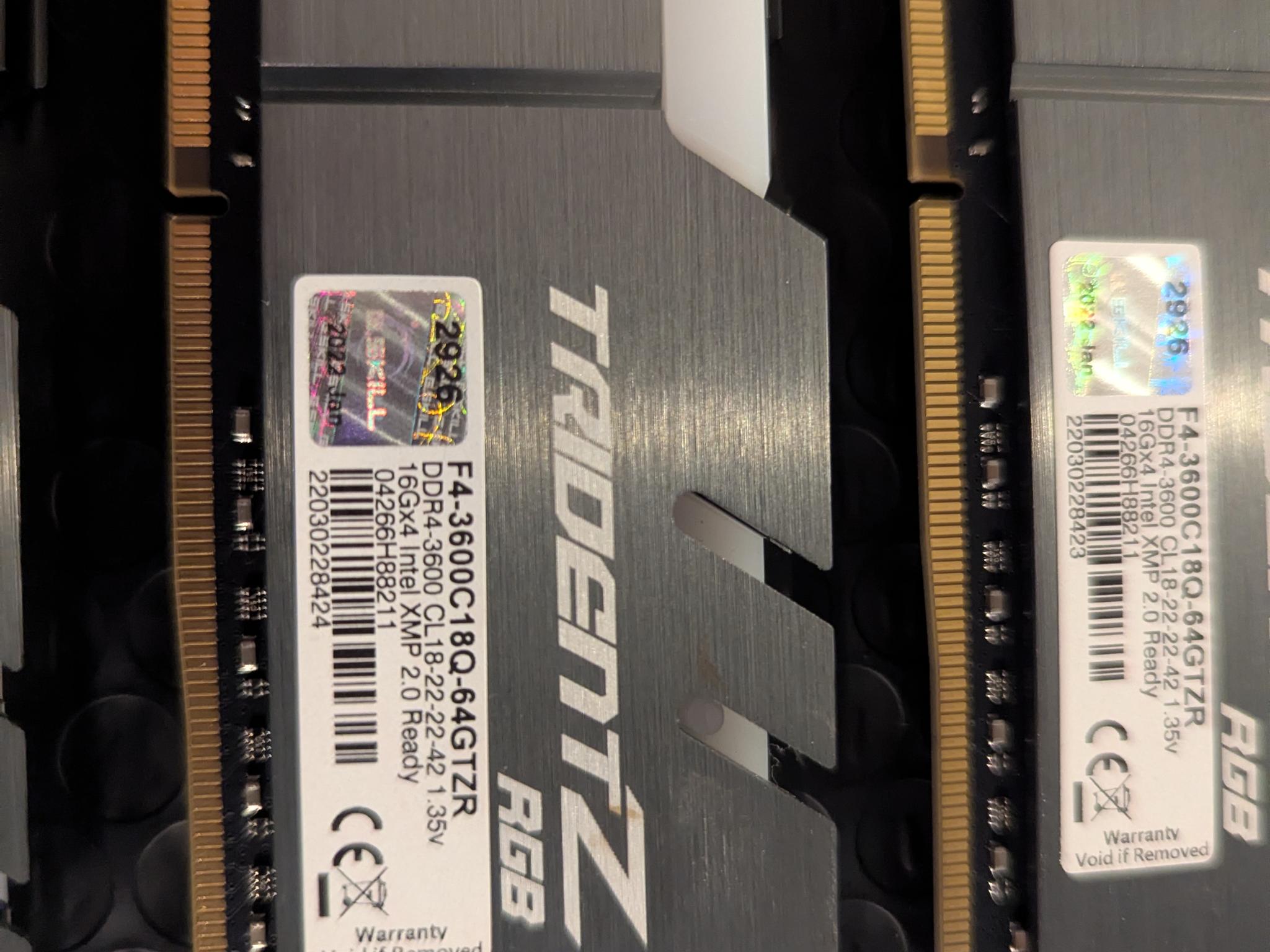 64GB G.Skill Trident Z RGB DDR4-3600 (4×16GB) CL18 – F4-3600C18Q-64GTZR