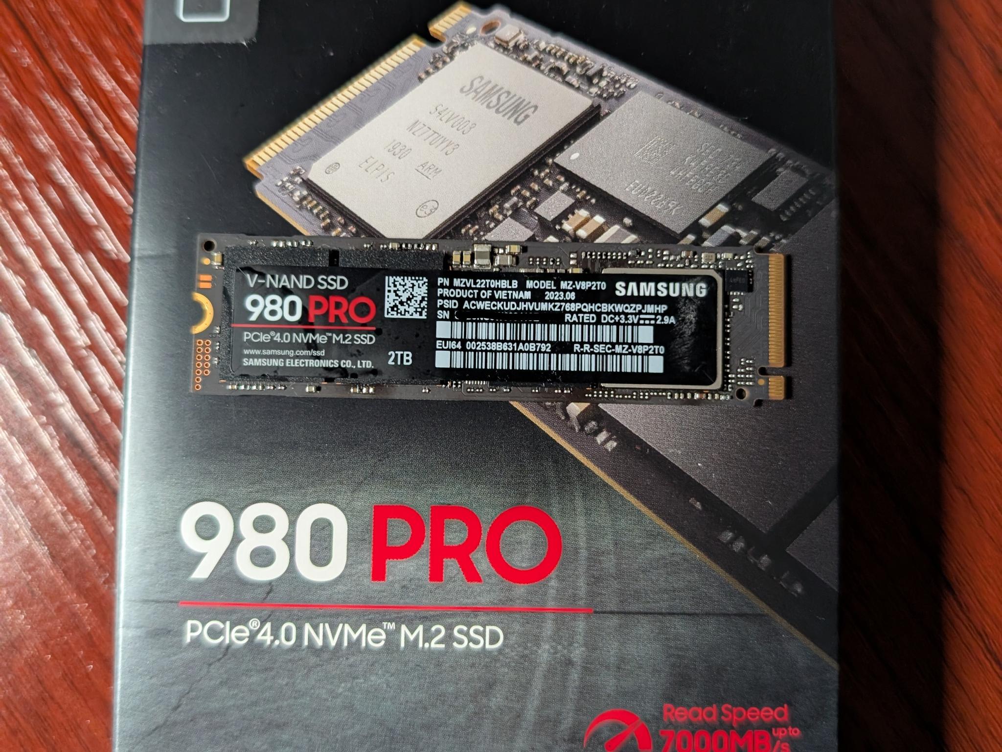 Samsung 980 Pro 2TB PCIe 4.0 M.2 NVMe SSD