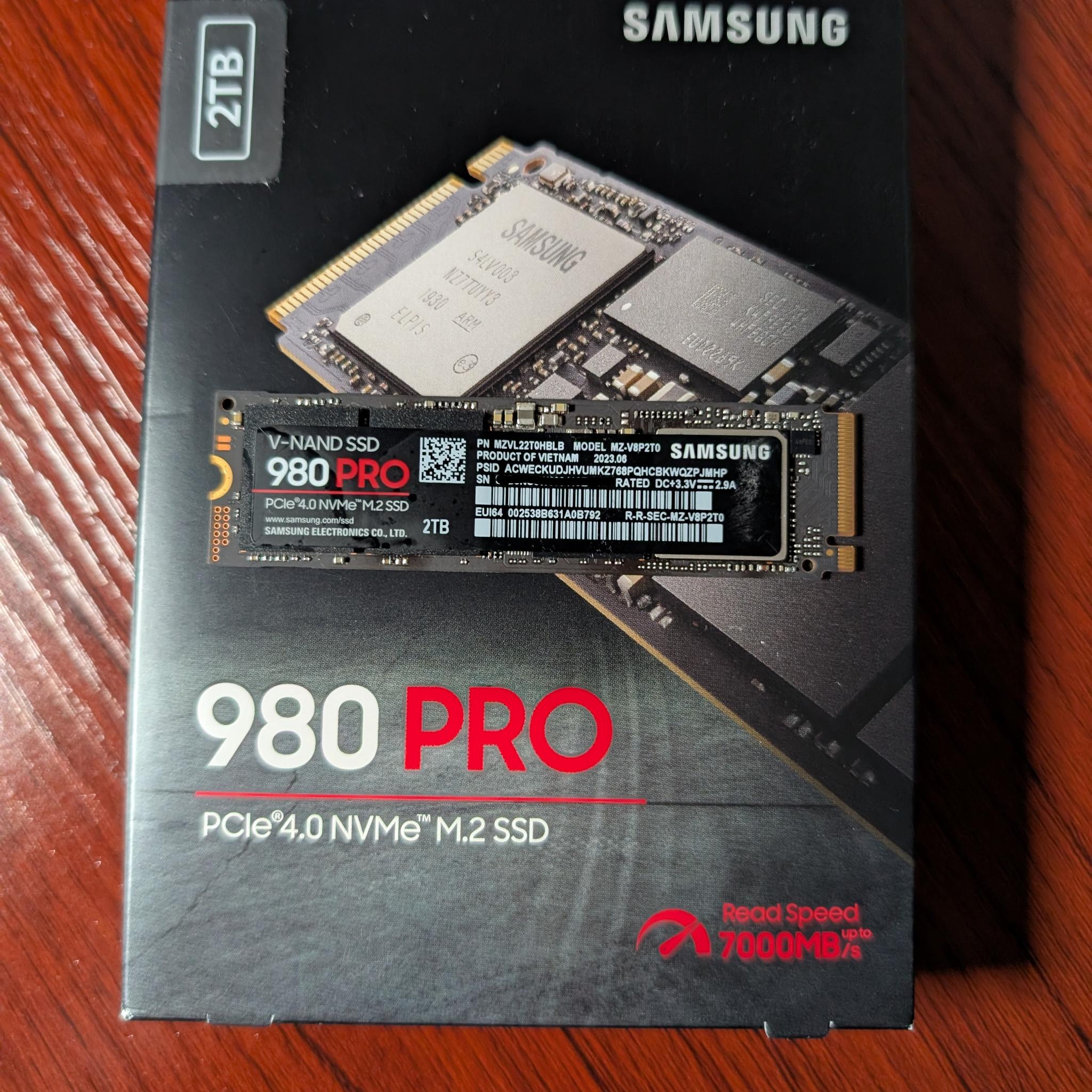 Samsung 980 Pro 2TB PCIe 4.0 M.2 NVMe SSD