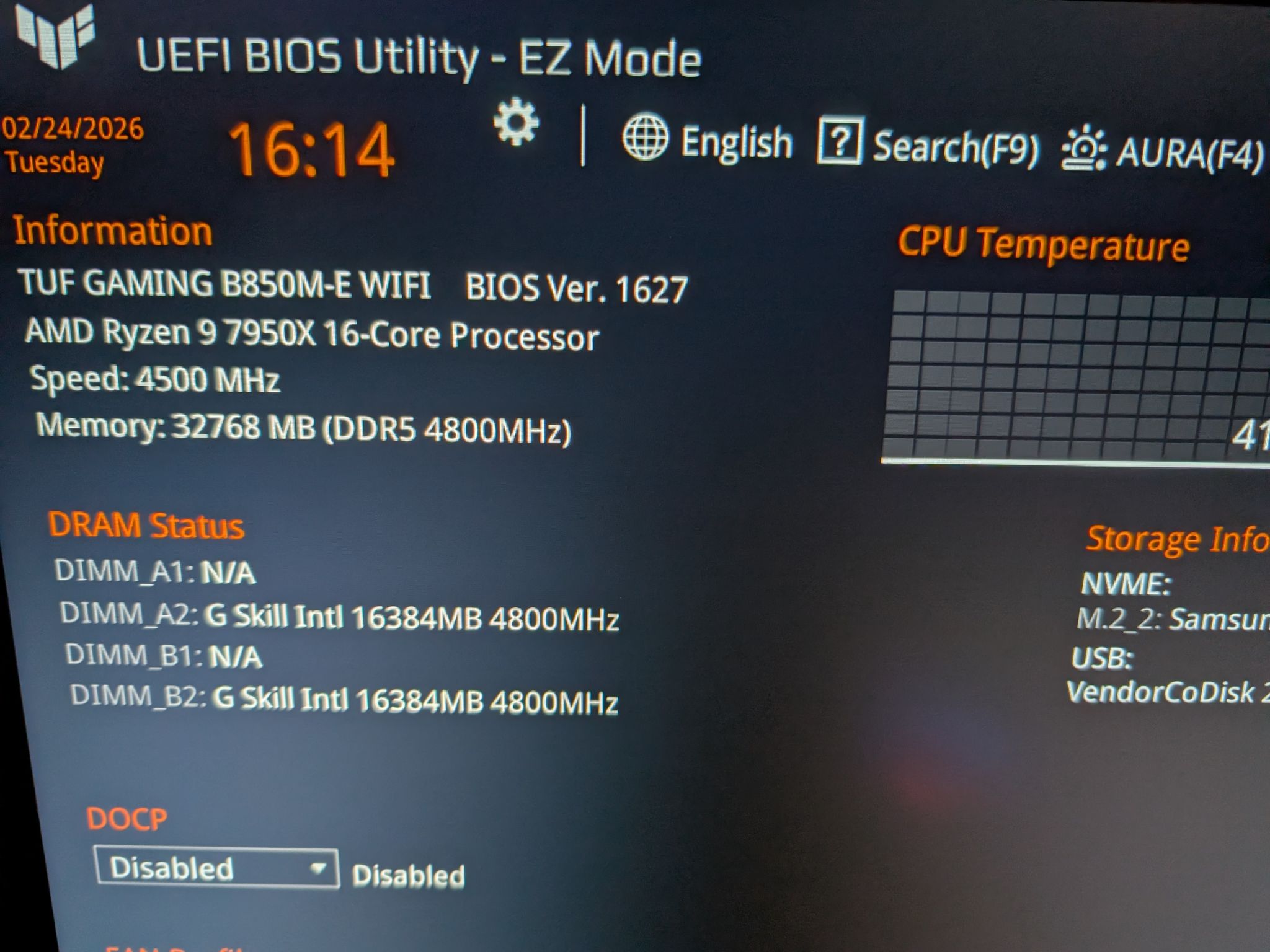 ASUS TUF GAMING B850M-E WIFI mATX AM5 Motherboard