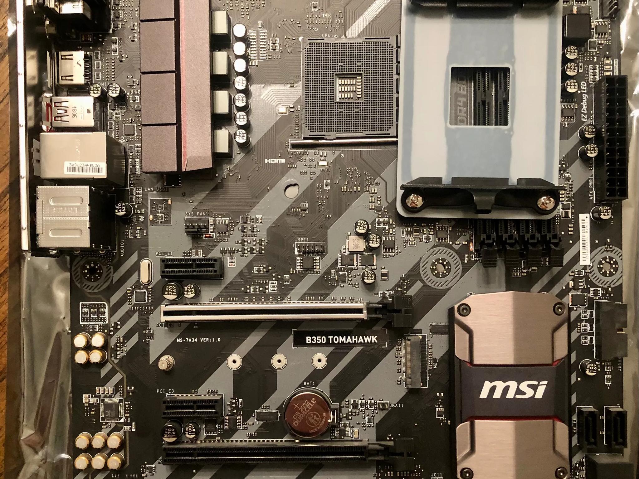 MSI B350 Tomahawk Motherboard (Read Description)