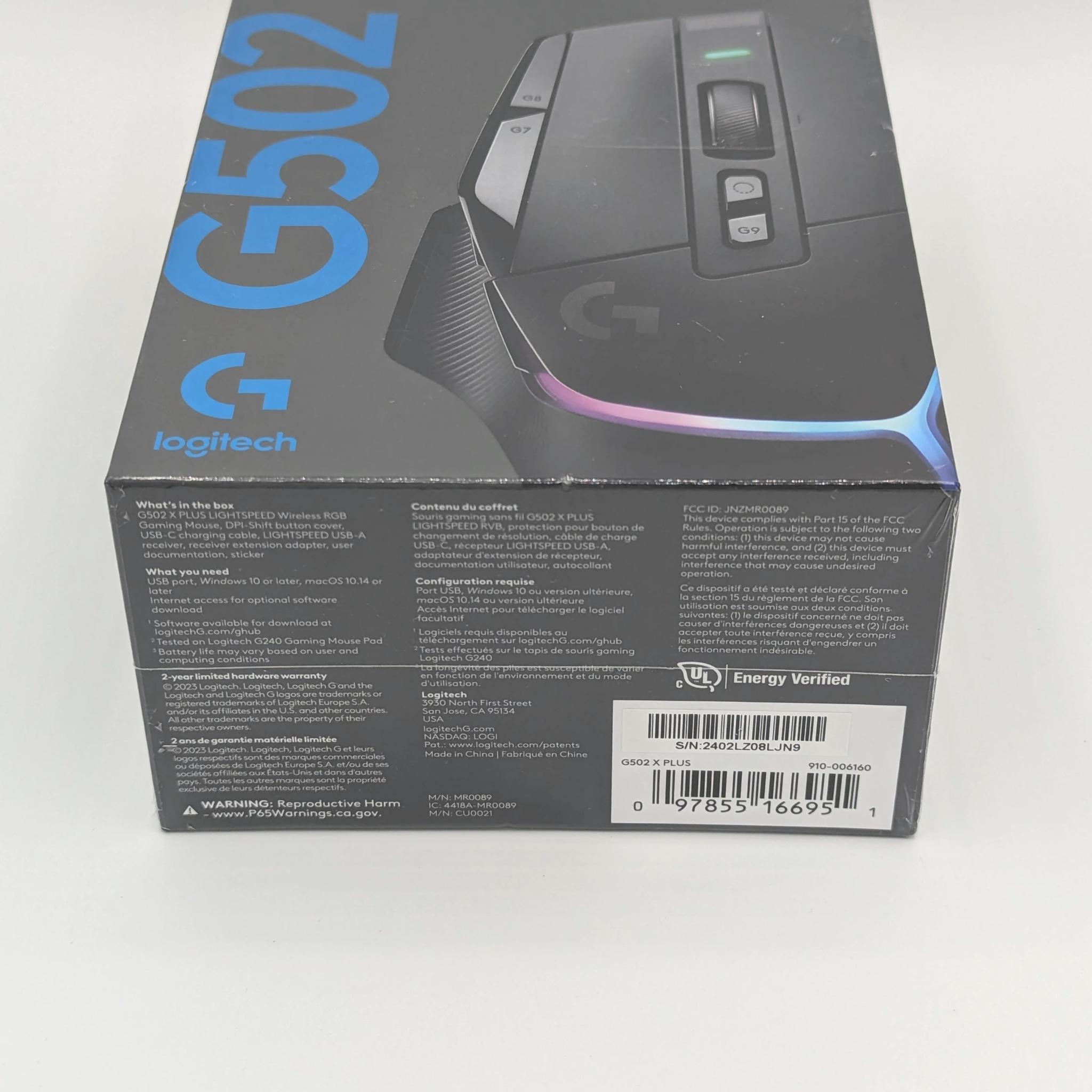 NIB New Logitech G502 X Plus Lightspeed Black