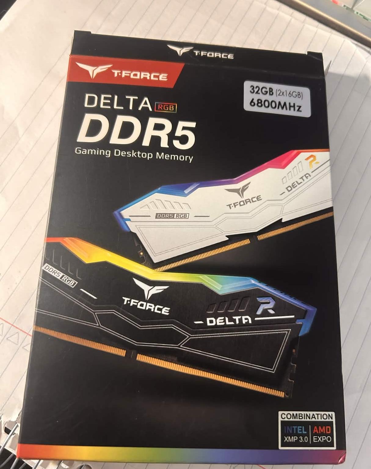 T-Force Delta RGB DDR5 RAM 2x16GB 6800MHz
