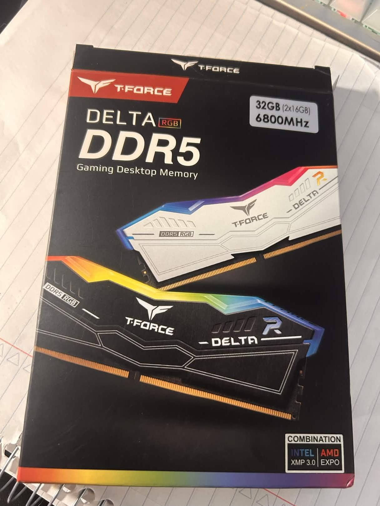 T-Force Delta RGB DDR5 RAM 2x16GB 6800MHz