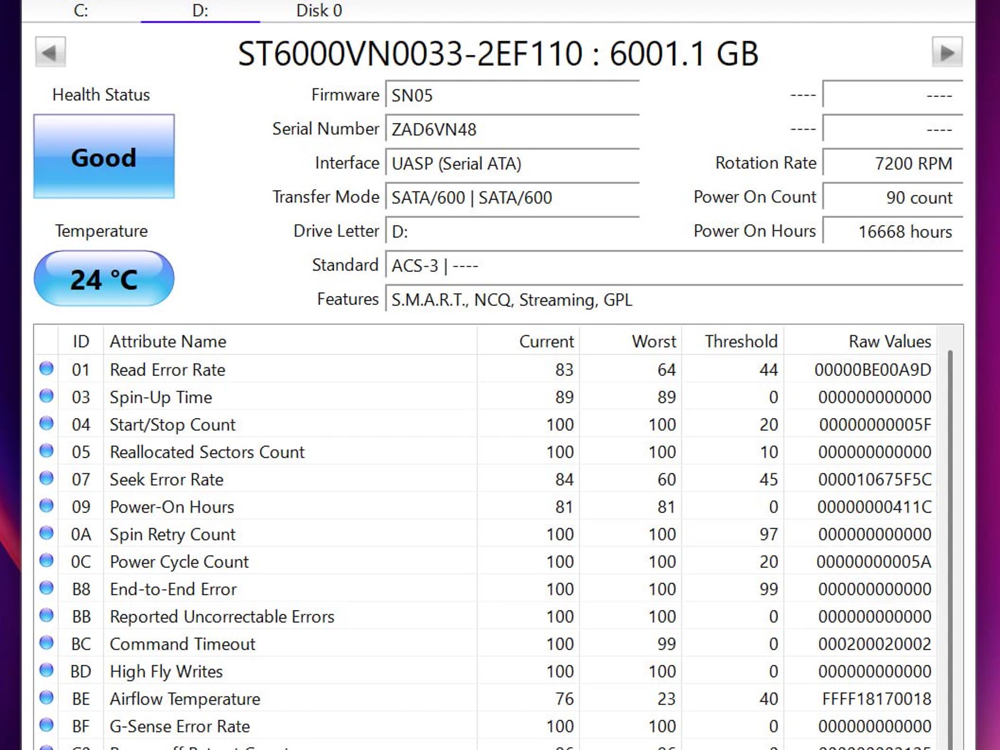 Seagate IronWolf NAS 6TB HDDs - SMART Good