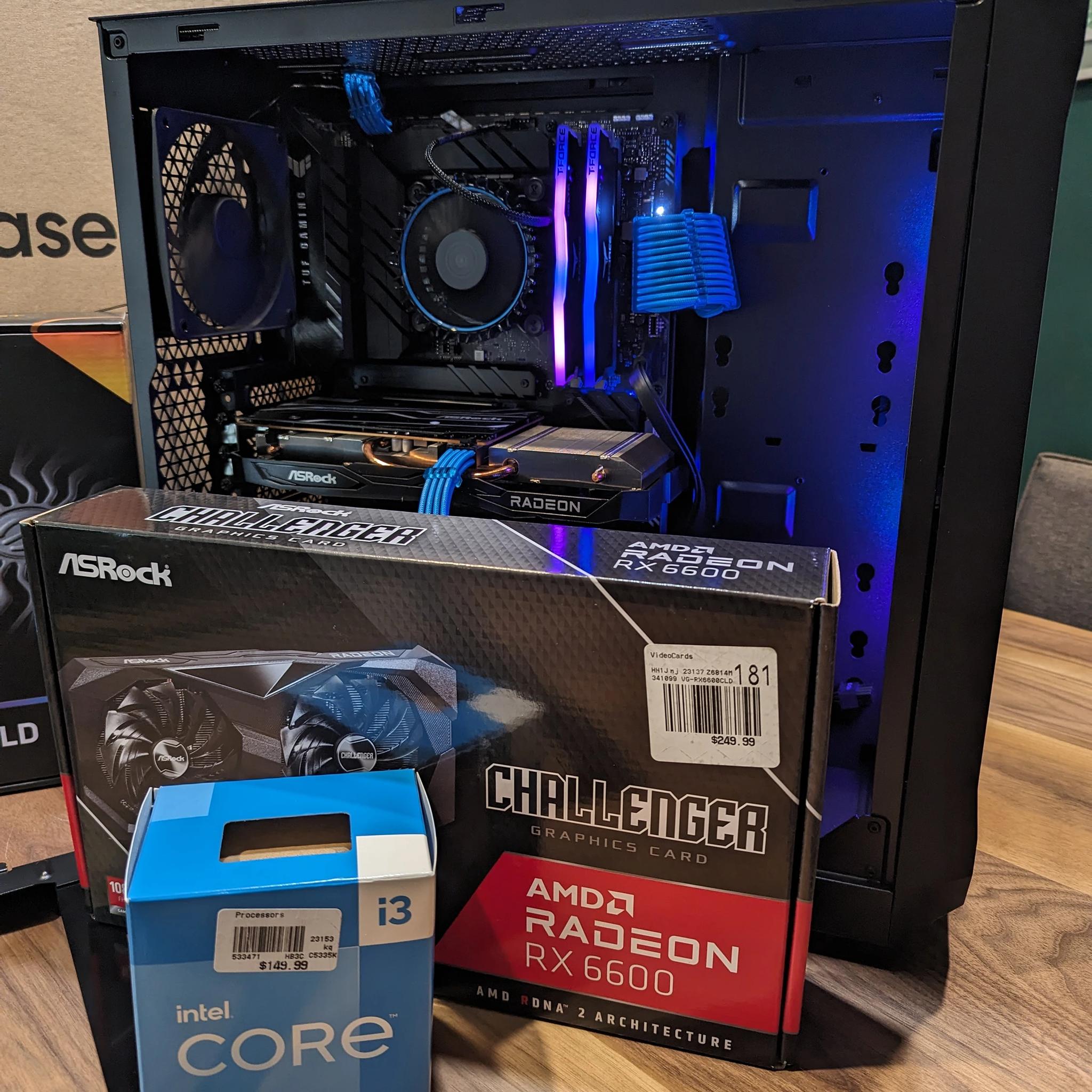 Entry Level RGB Budget Gaming PC - Brand New - Intel i3 13100 / Radeon RX6600 / 16GB RAM / 1TB SSD