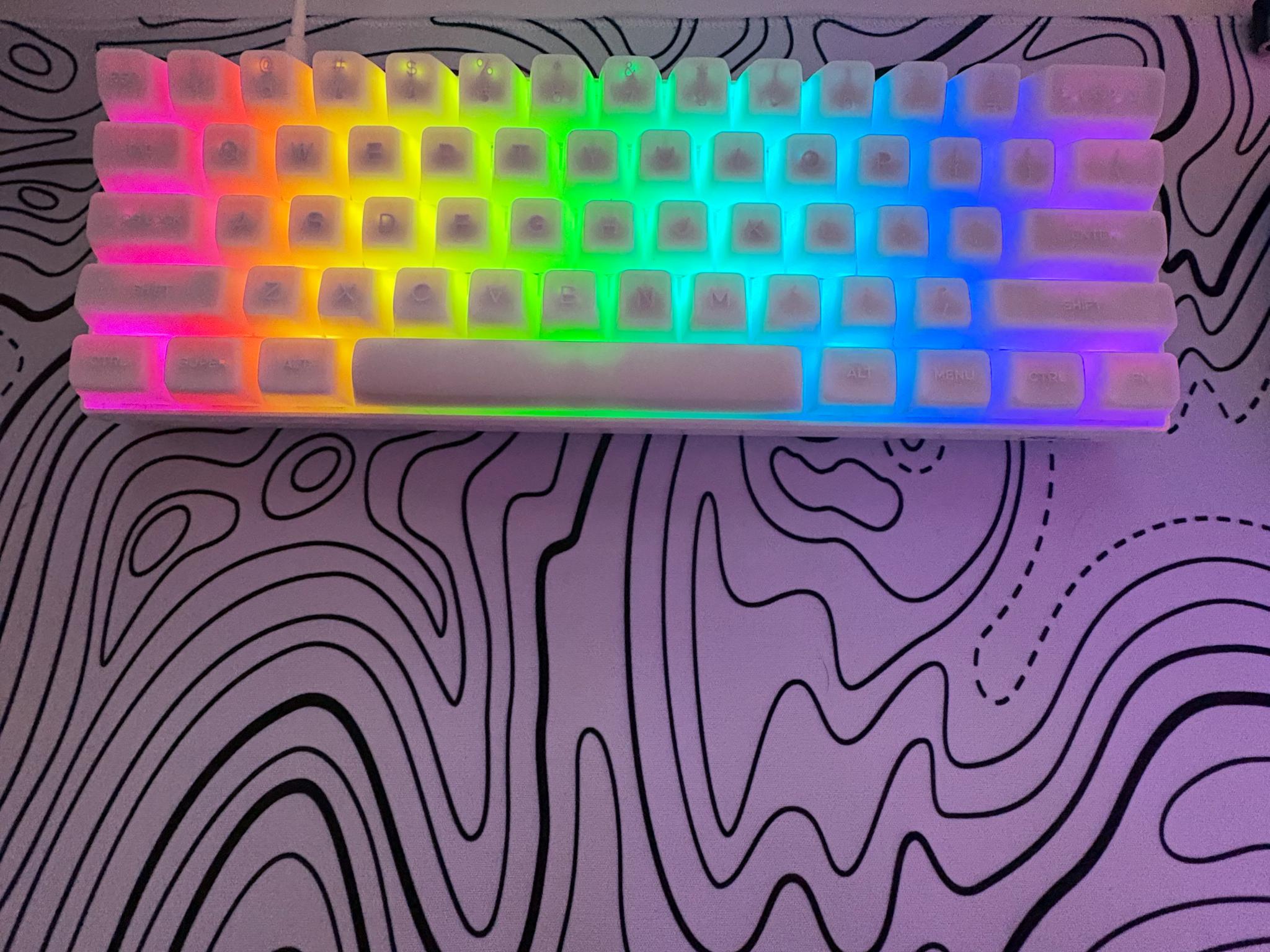 Used Modded Royal Kludge RK61 Wired RGB Mechanical Keyboard - Lubed Cherry MX Red Switches