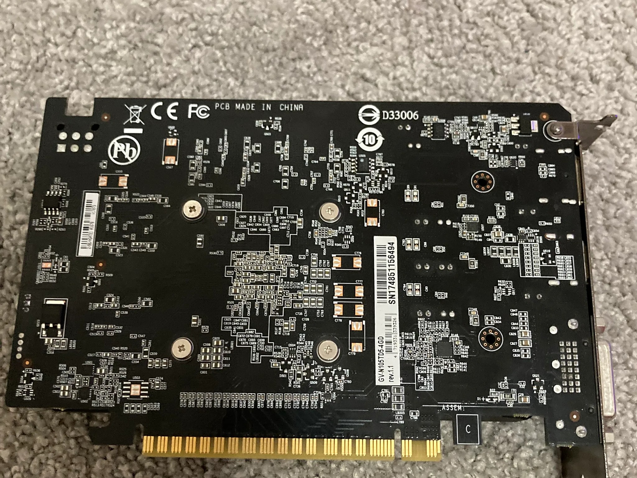 GIGABYTE GTX 1050ti Gaming Graphics