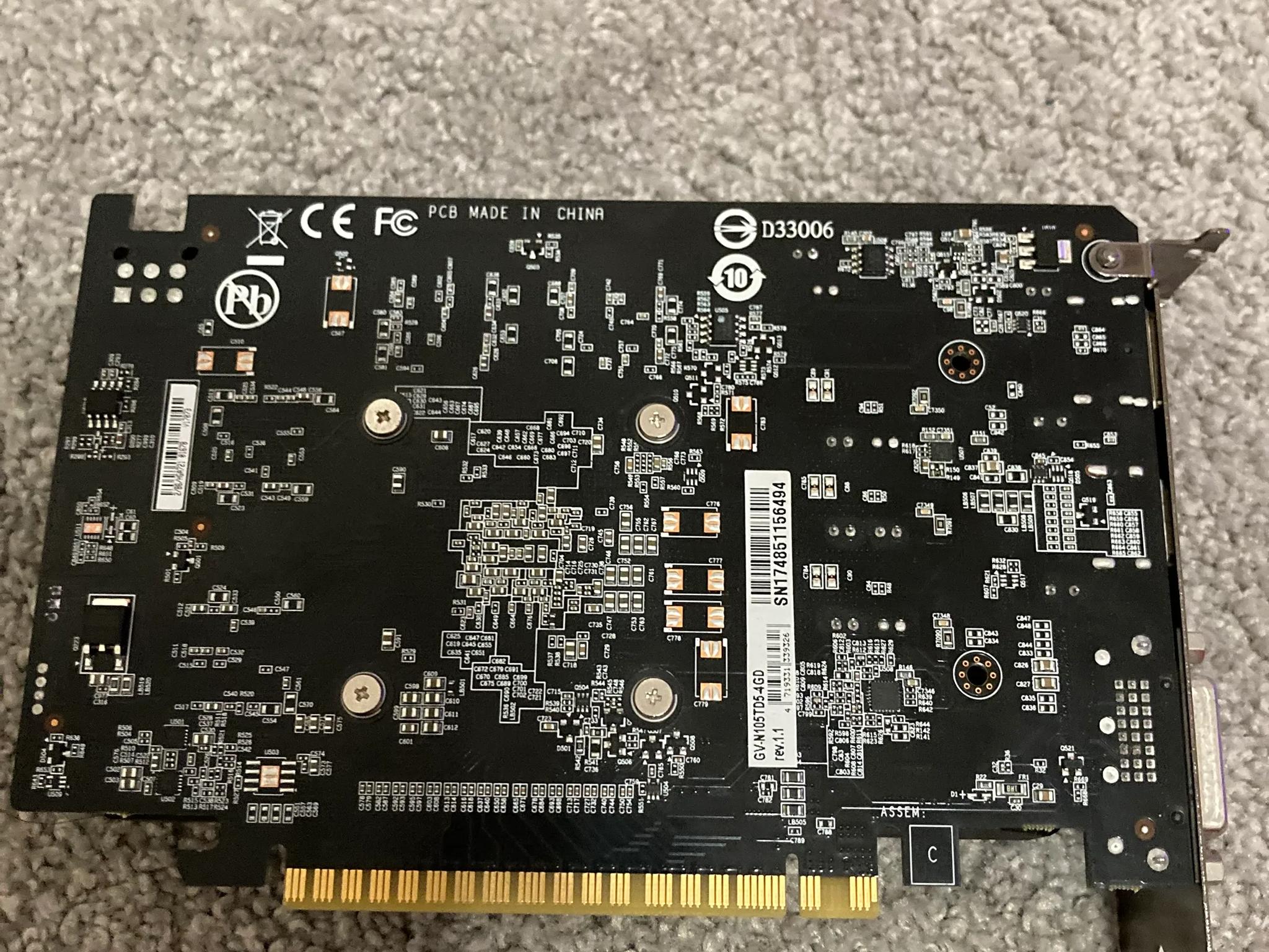 GIGABYTE GTX 1050ti Gaming Graphics