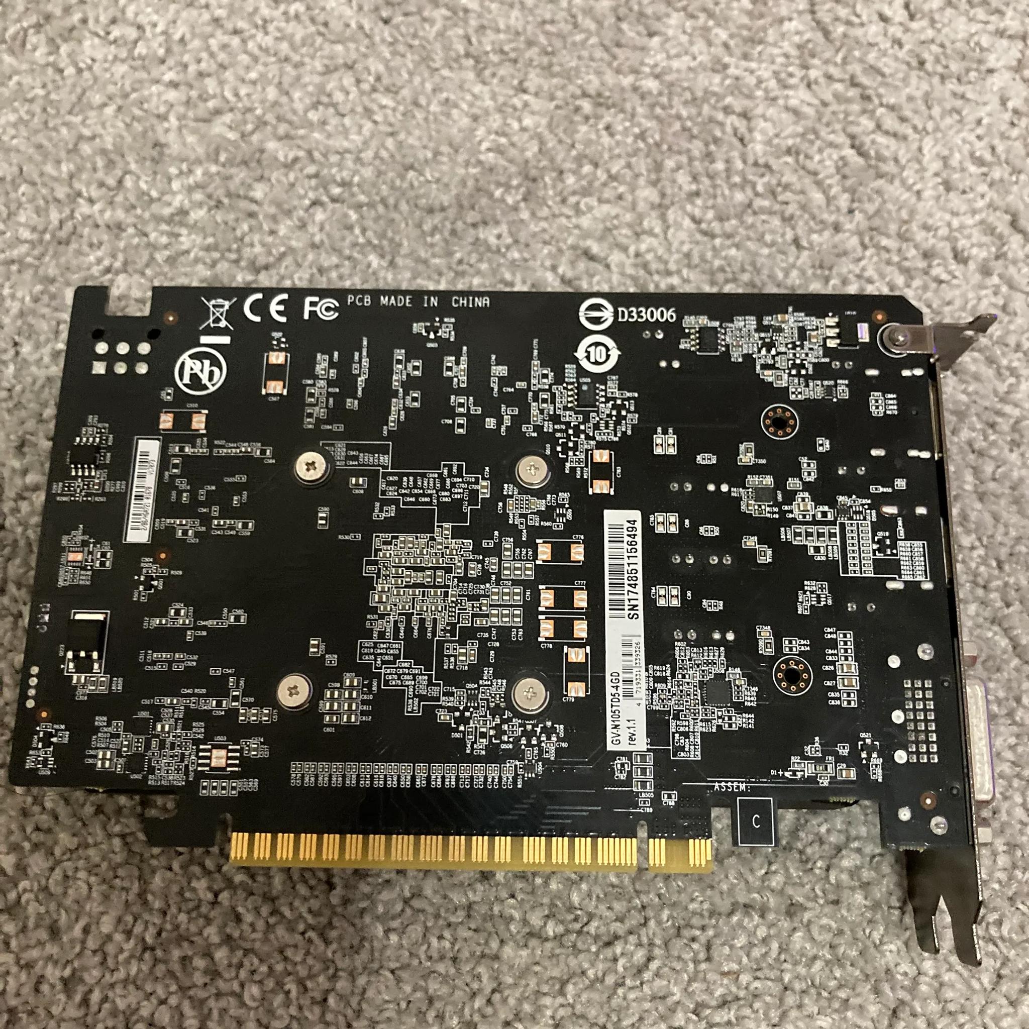 GIGABYTE GTX 1050ti Gaming Graphics
