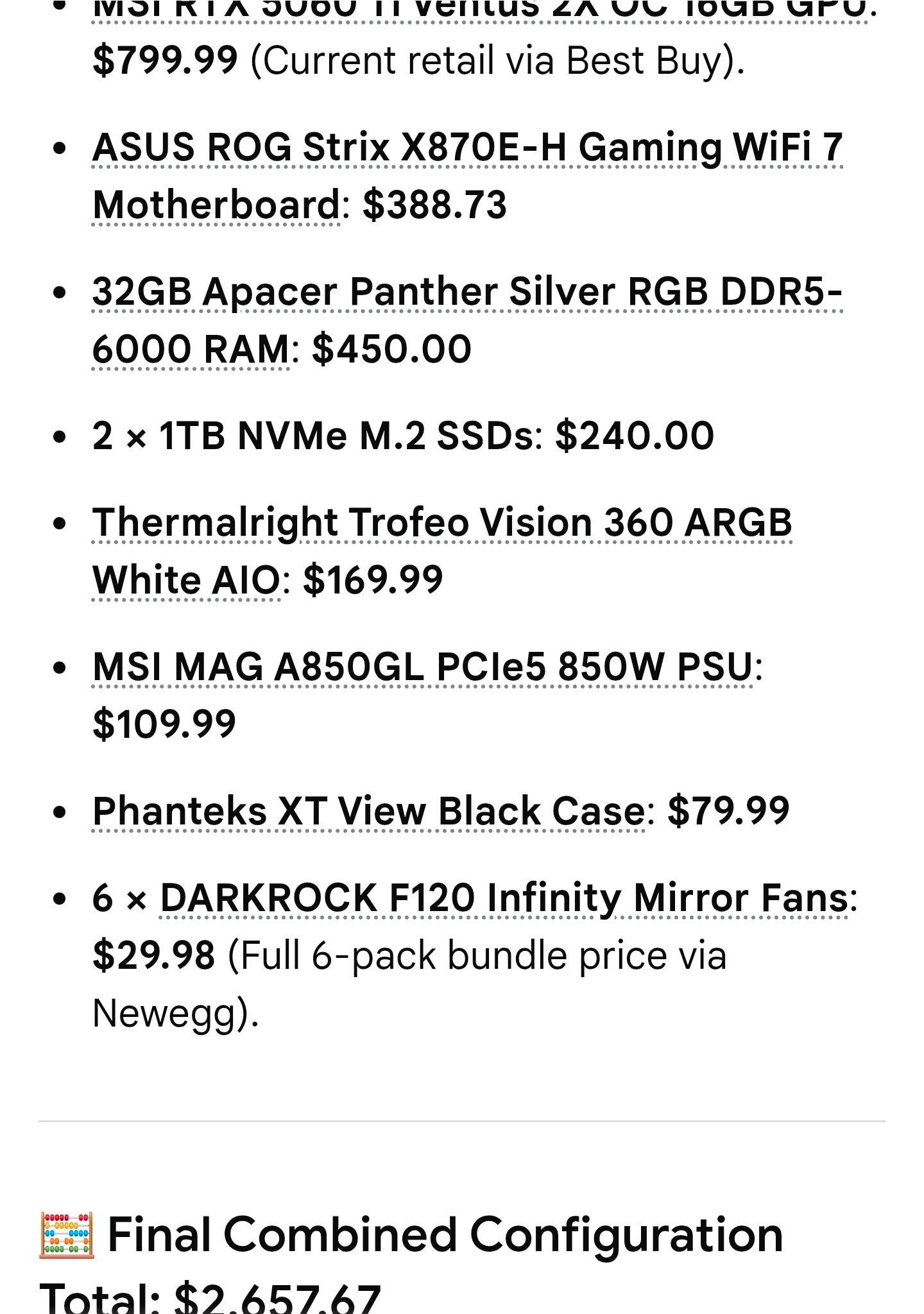 GeForce RTX 5060 Ti 16GB Custom Gaming PC - Ryzen 7 7800X3D, 32GB RAM, 2TB SSD