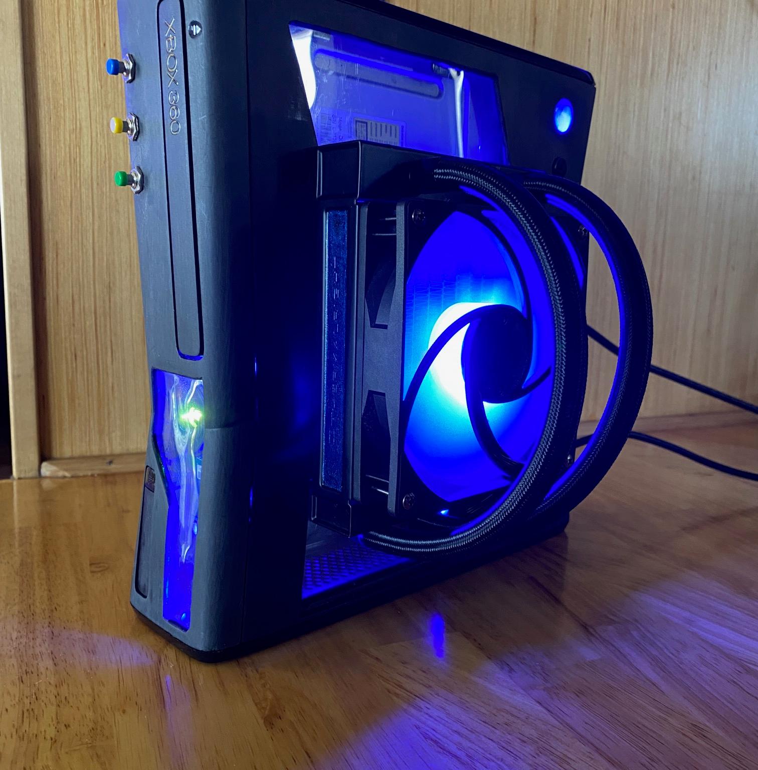 RGH3 Xbox 360 Slim - CASE MODS - WATER COOLED