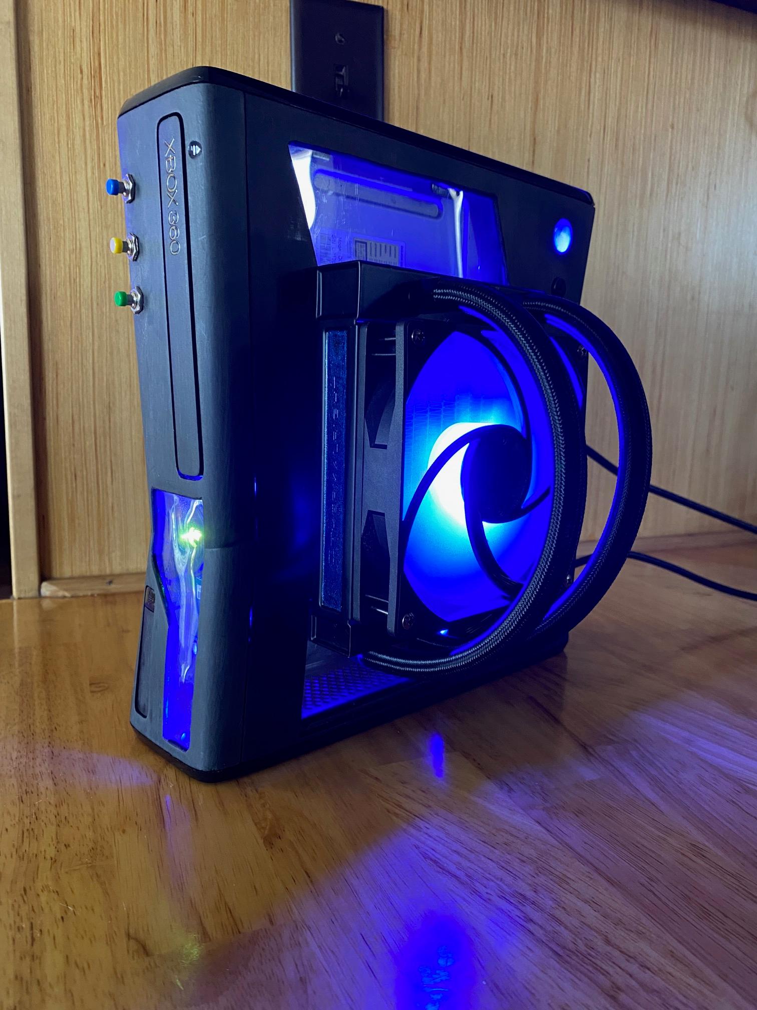 RGH3 Xbox 360 Slim - CASE MODS - WATER COOLED