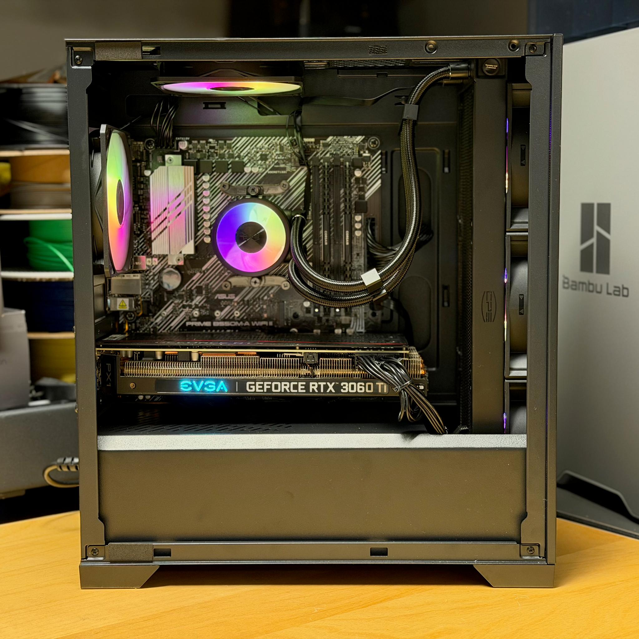 Stealth Black RTX 3060 Ti Gaming PC | Ryzen 5 5500 | 16GB RAM | AIO Cooled