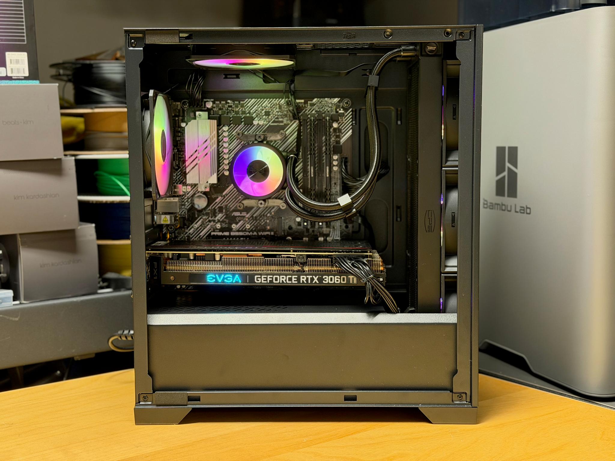Stealth Black RTX 3060 Ti Gaming PC | Ryzen 5 5500 | 16GB RAM | AIO Cooled