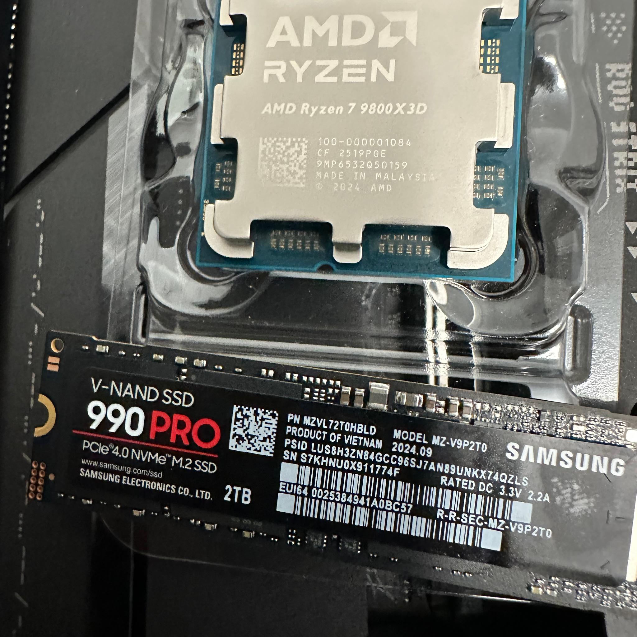 ASUS ROG Strix X870E-E Gaming WiFi AM5 ATX 9800x3d And 990 Pro 2TB