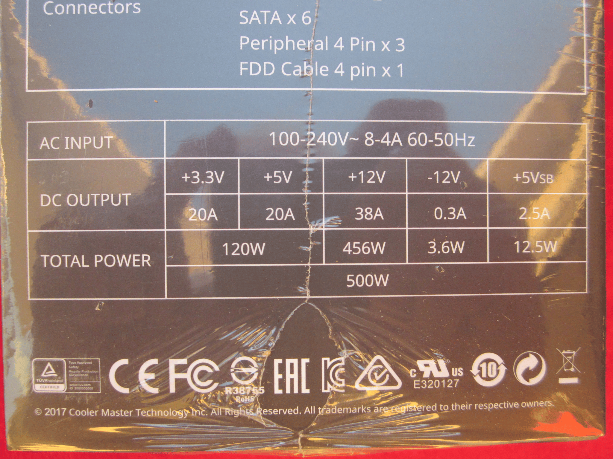 New Cooler Master MasterWatt Lite 80+ 500w Power Supply