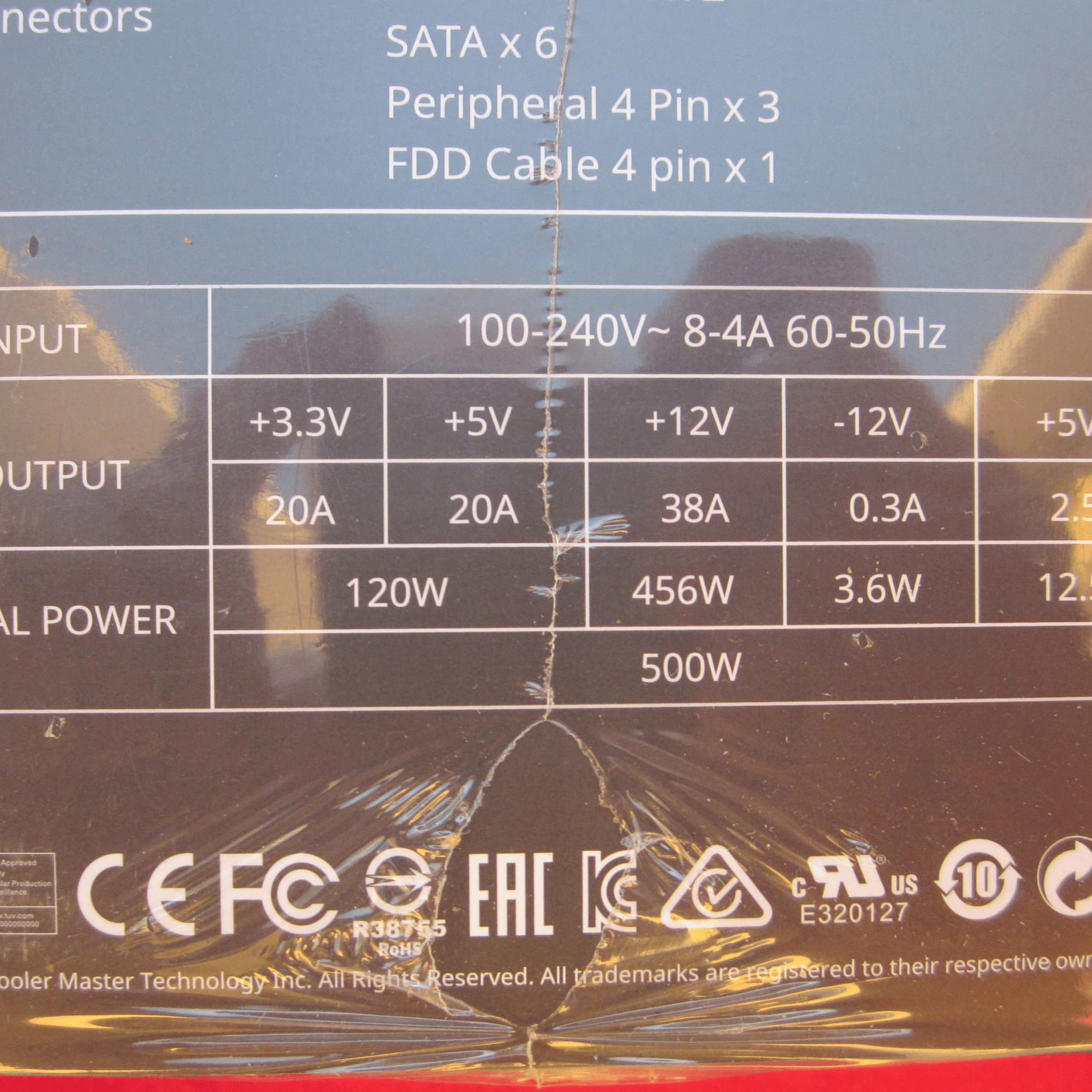 New Cooler Master MasterWatt Lite 80+ 500w Power Supply