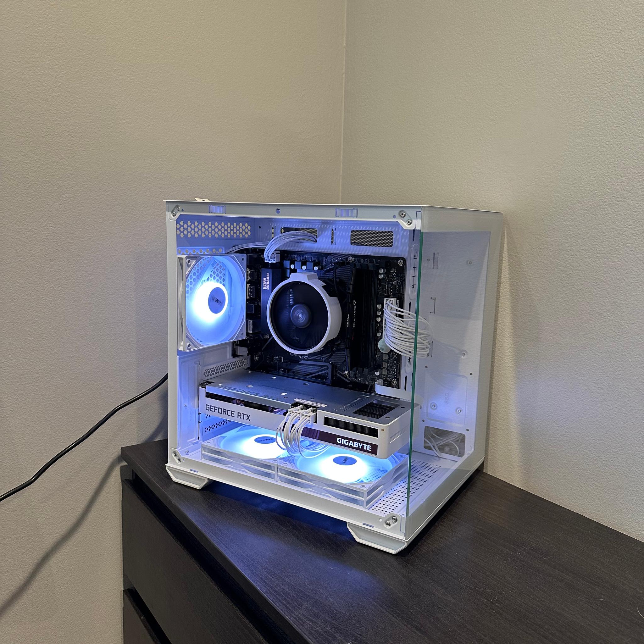 Custom White RGB Gaming PC | RTX 3060 Ti Vision OC | Ryzen 5 5500 | 16GB DDR4 | WiFi