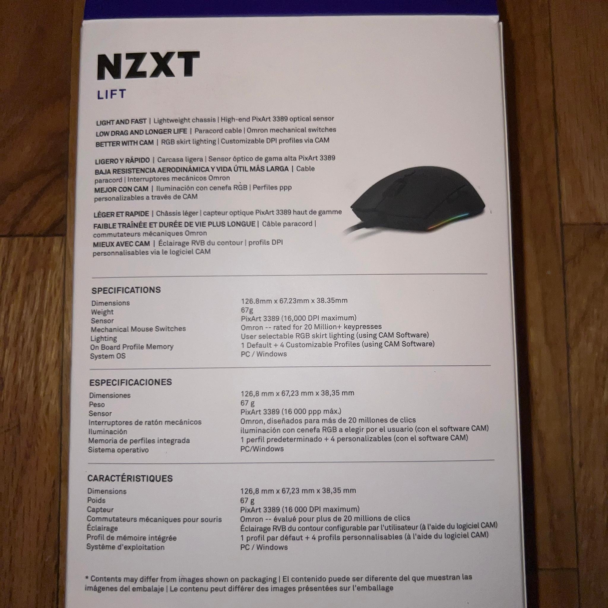 NZXT Tenkeyless Mechanical Keyboard/NZXT Lift Mouse (RGB) BUNDLE
