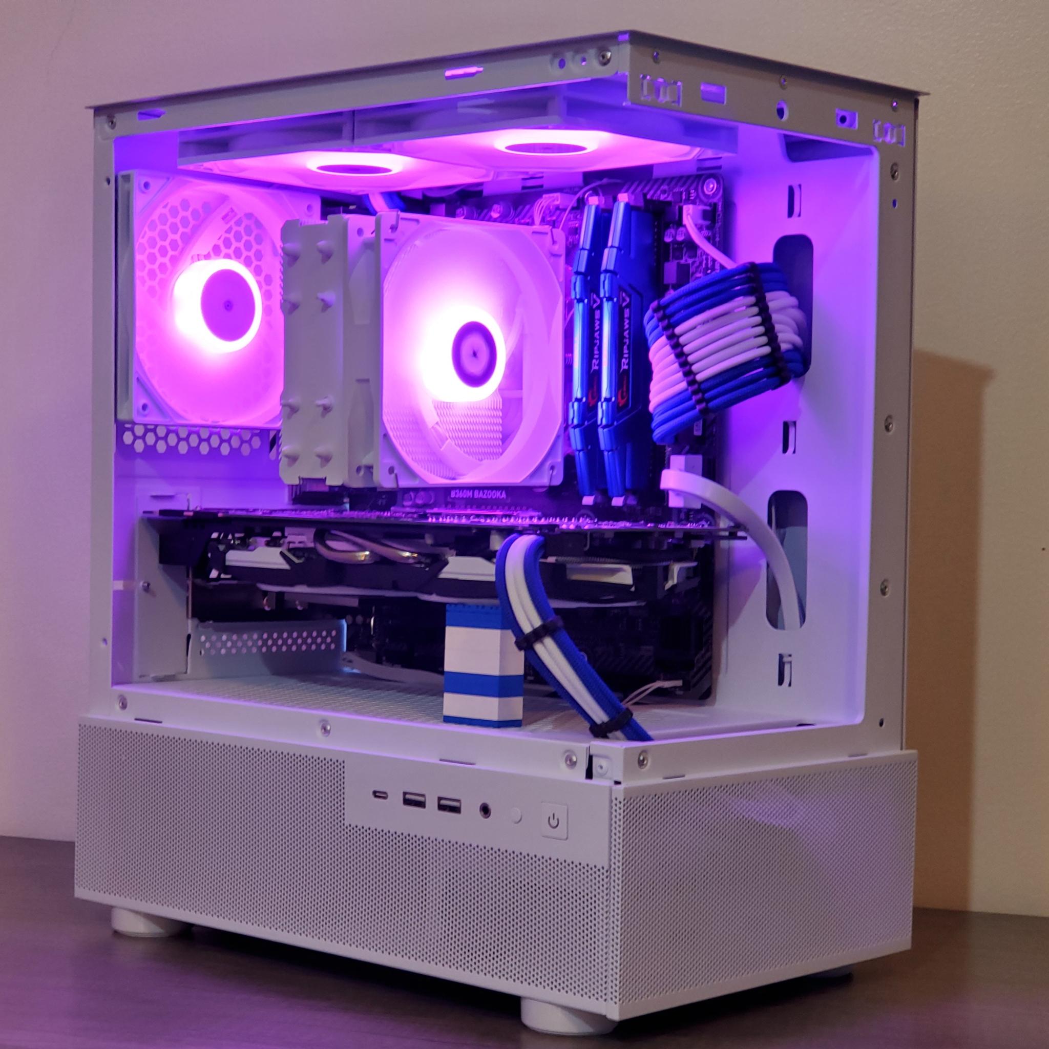 White + Blue Gaming PC | GTX 1070 | i5 8400 | 16GB | 512GB | ARGB | Wi-Fi + BT