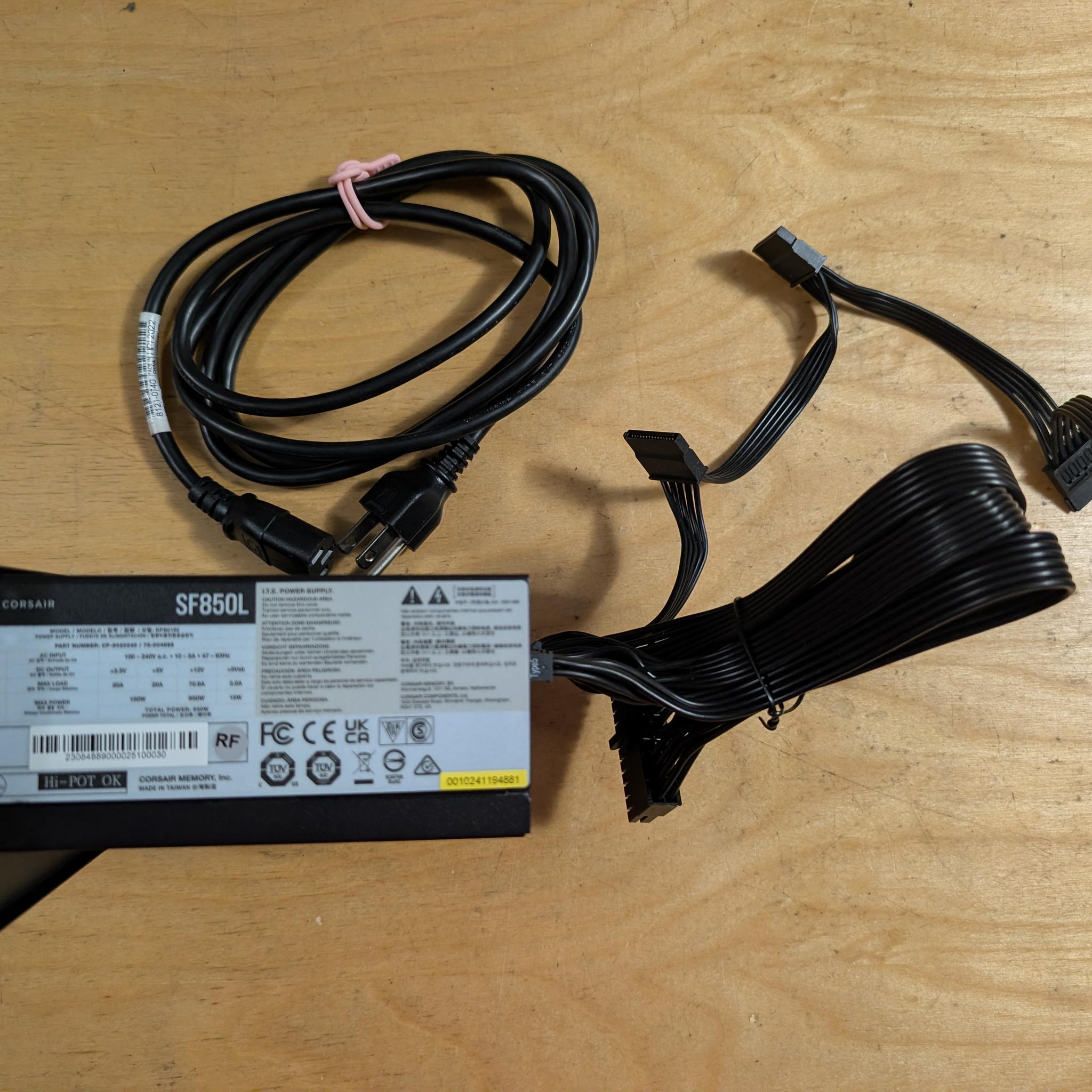 Corsair SF850L SFX - cables missing