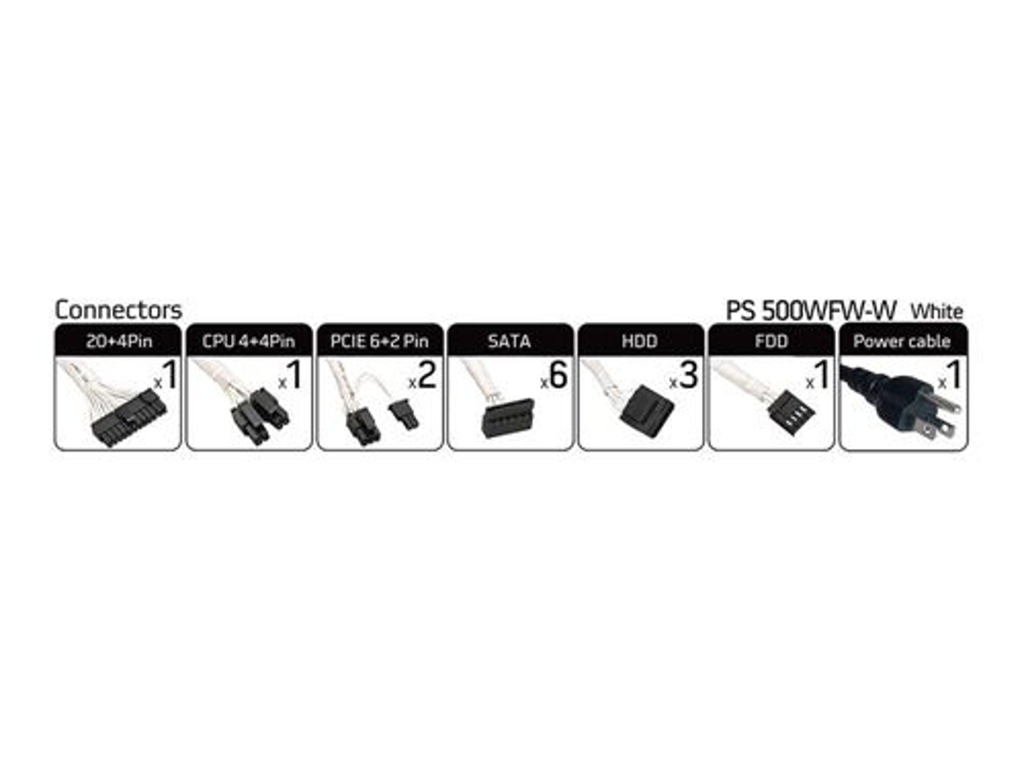 NEW! PowerSpec 500W 80+ Power Supply All White