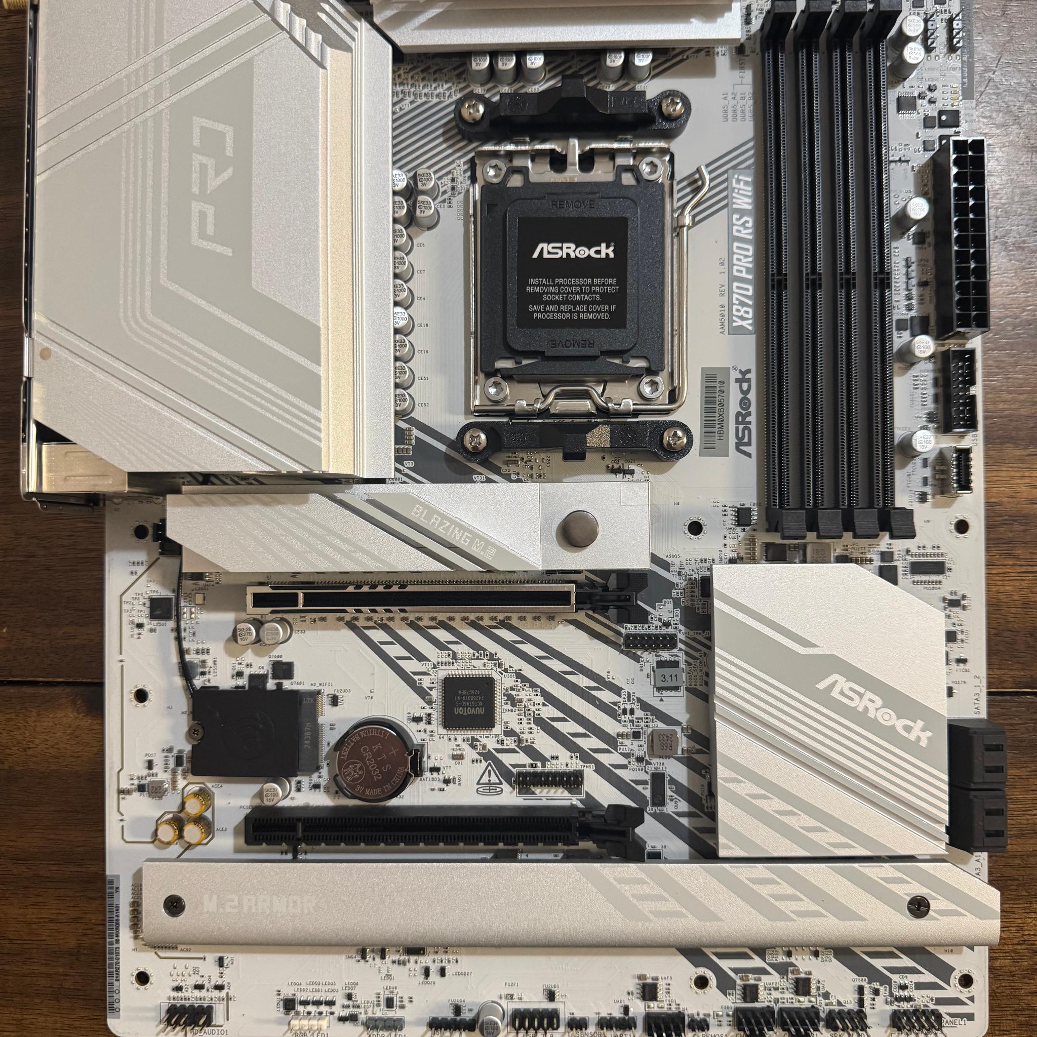 ASRock X870 Pro RS WiFi AMD Ryzen Socket AM5 ATX Motherboard USB4 DDR5 8000 MHz 256 GB SATA3 6.0