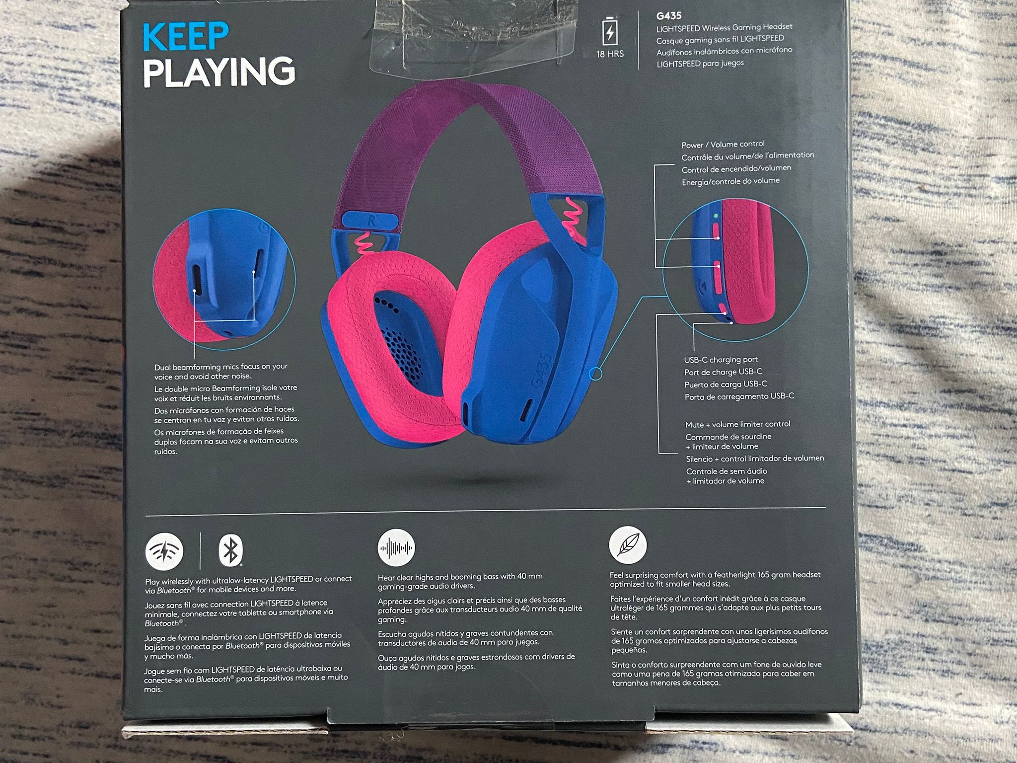 Blue raspberry LOGITECH G435 headset