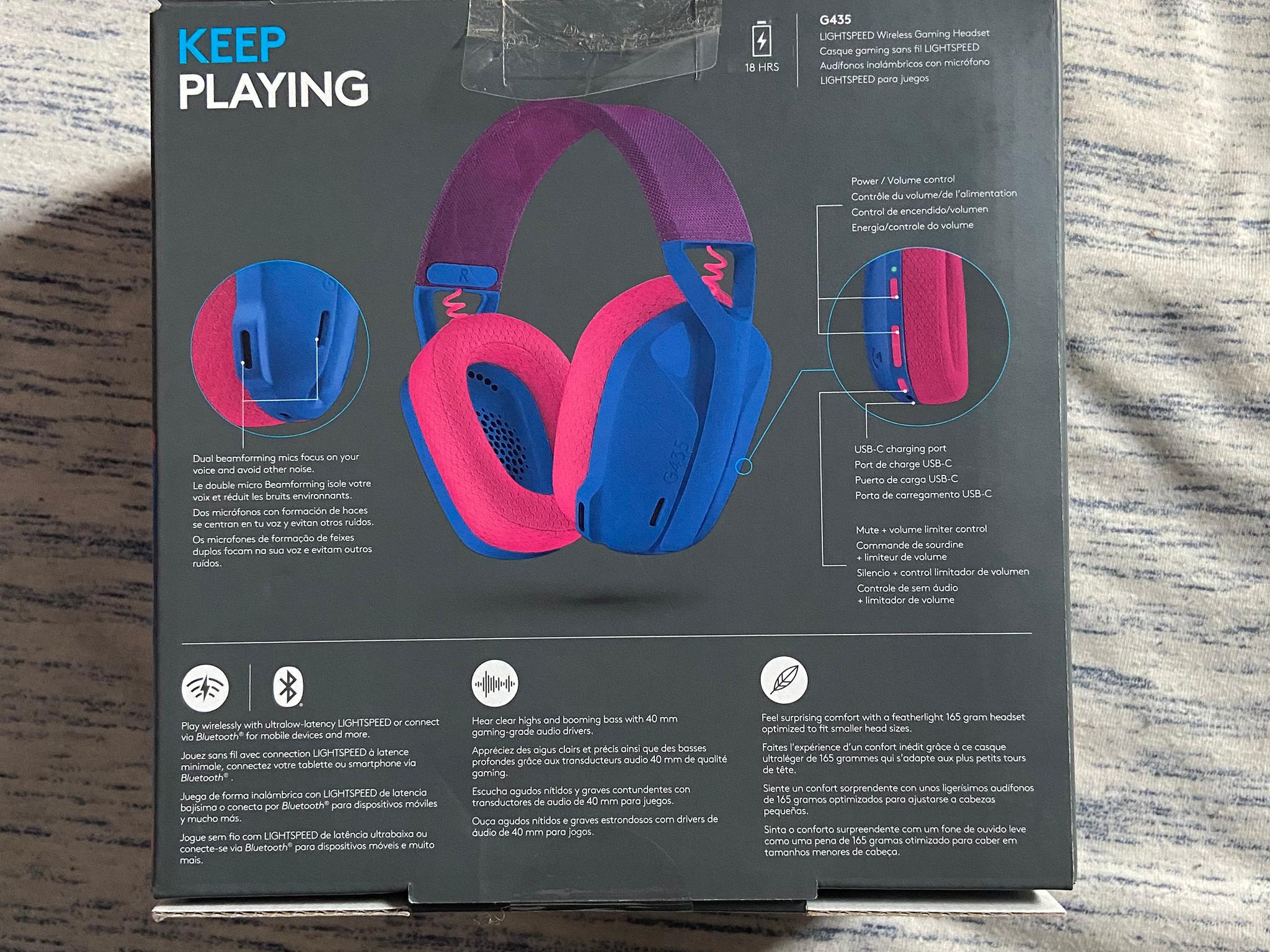 Blue raspberry LOGITECH G435 headset