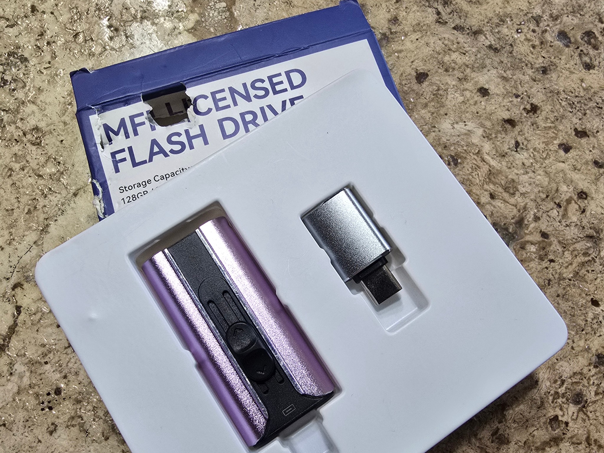 MFi Certified 256GB Flash Drive USB Memory Stick Thumb Drive USB Stick iPhone iPad Android PC Purple
