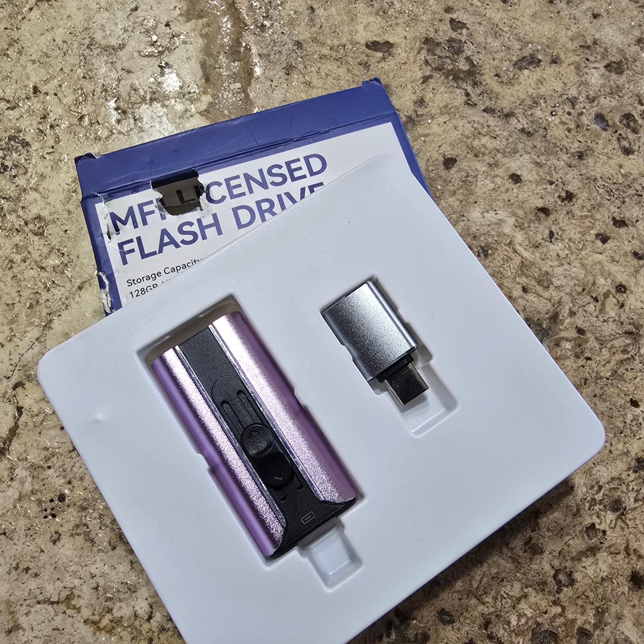 MFi Certified 256GB Flash Drive USB Memory Stick Thumb Drive USB Stick iPhone iPad Android PC Purple
