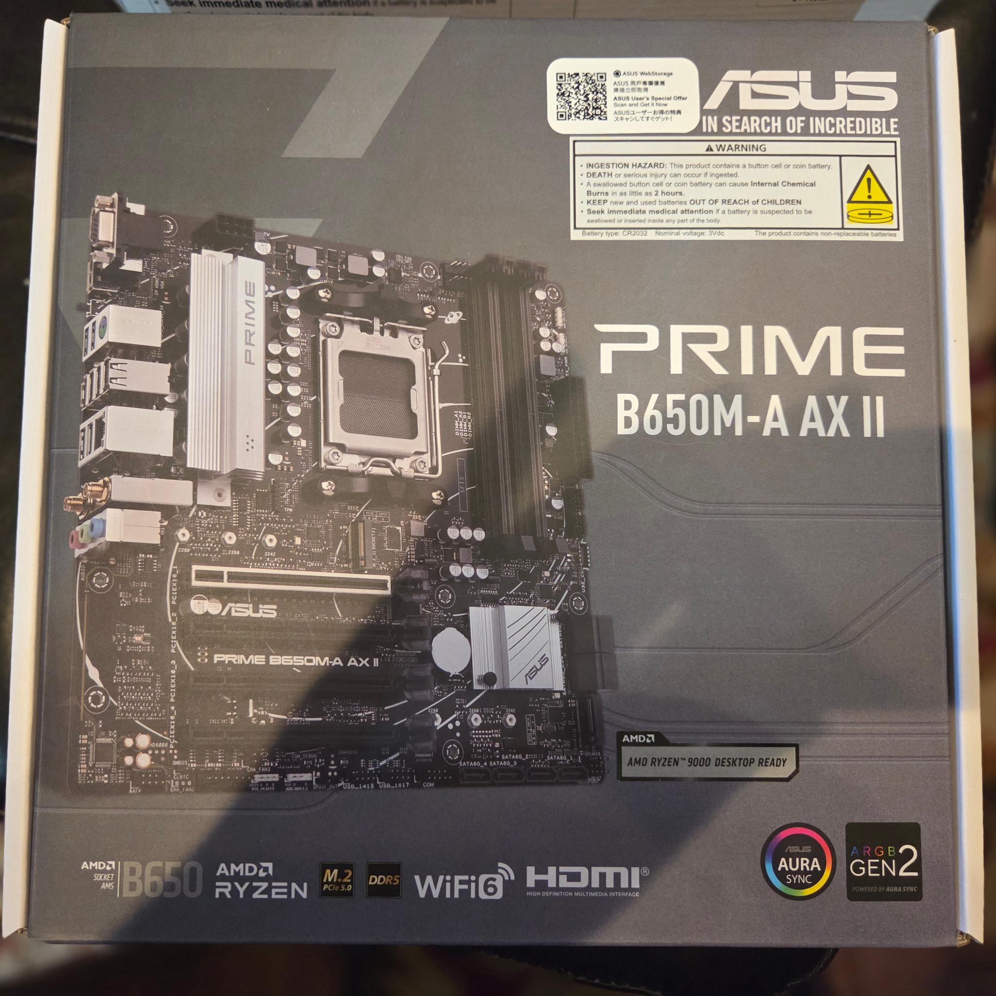 Asus Prime B650M-A AX II Motherboard! BNIB! SEALED!
