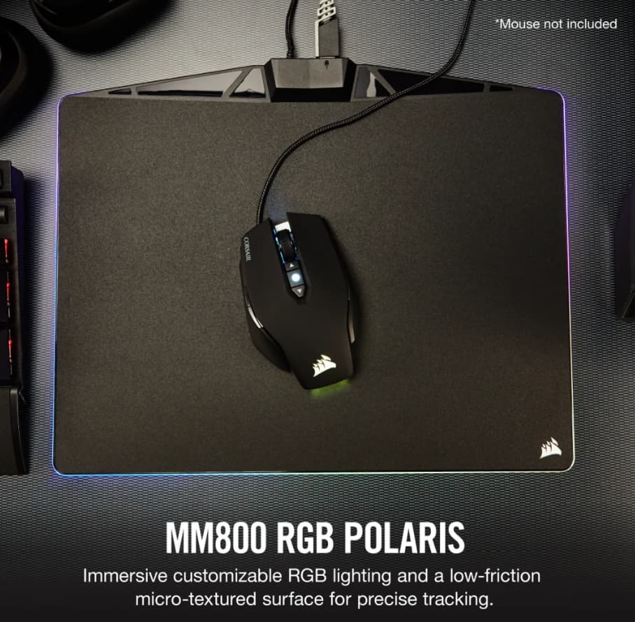 Razer Orbweaver Chroma Gaming Keypad + Corsair MM800 RGB POLARIS Gaming Mouse Pad