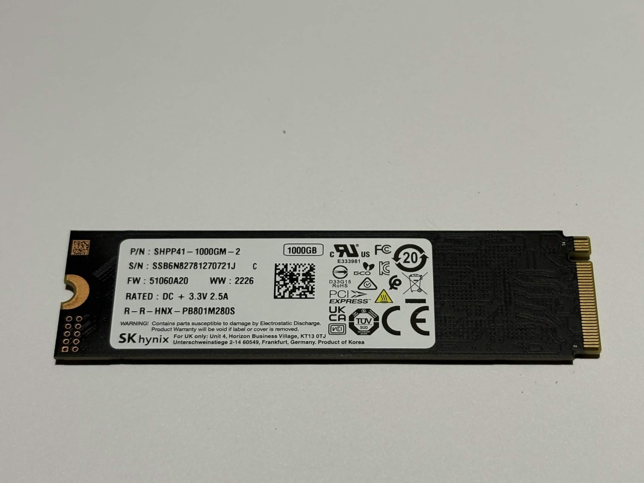 SK hynix Platinum P41 1TB PCIe 4.0 NVMe M.2 SSD | Tested Working
