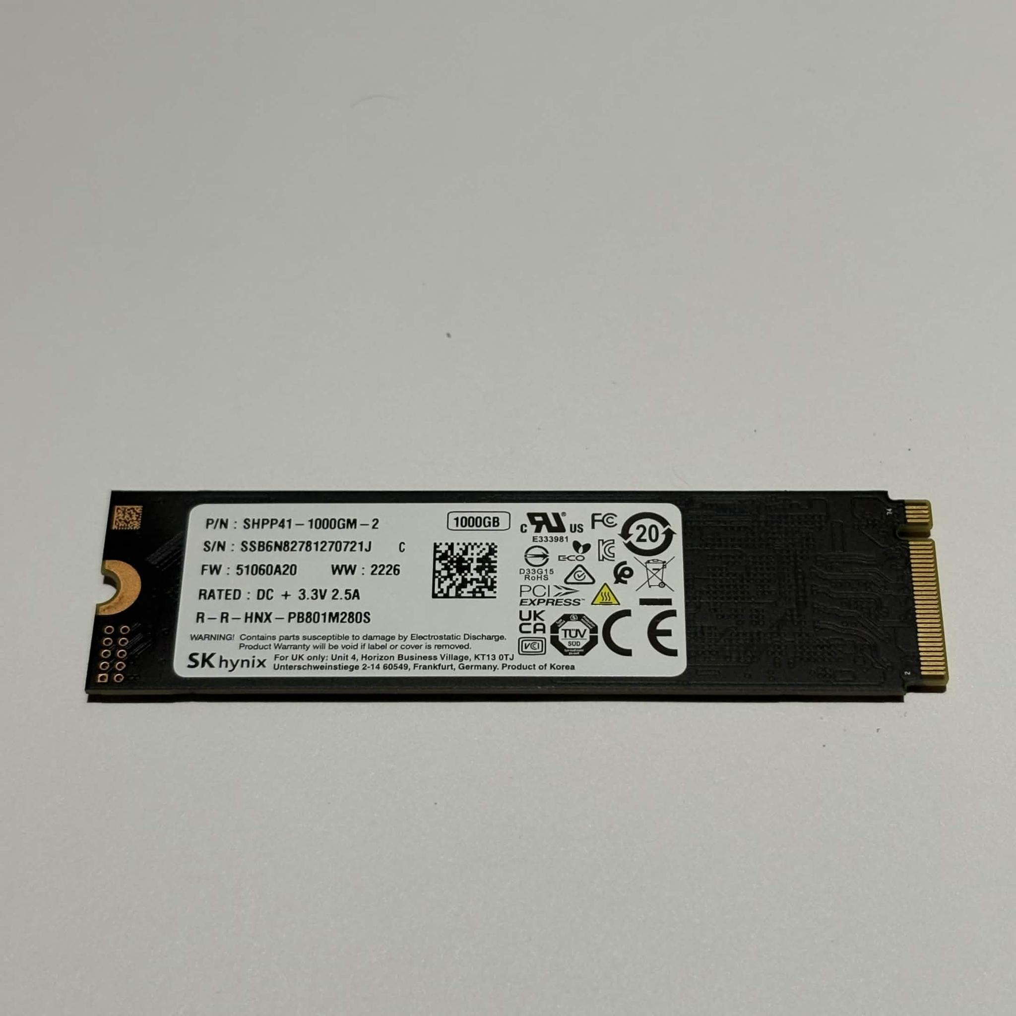 SK hynix Platinum P41 1TB PCIe 4.0 NVMe M.2 SSD | Tested Working