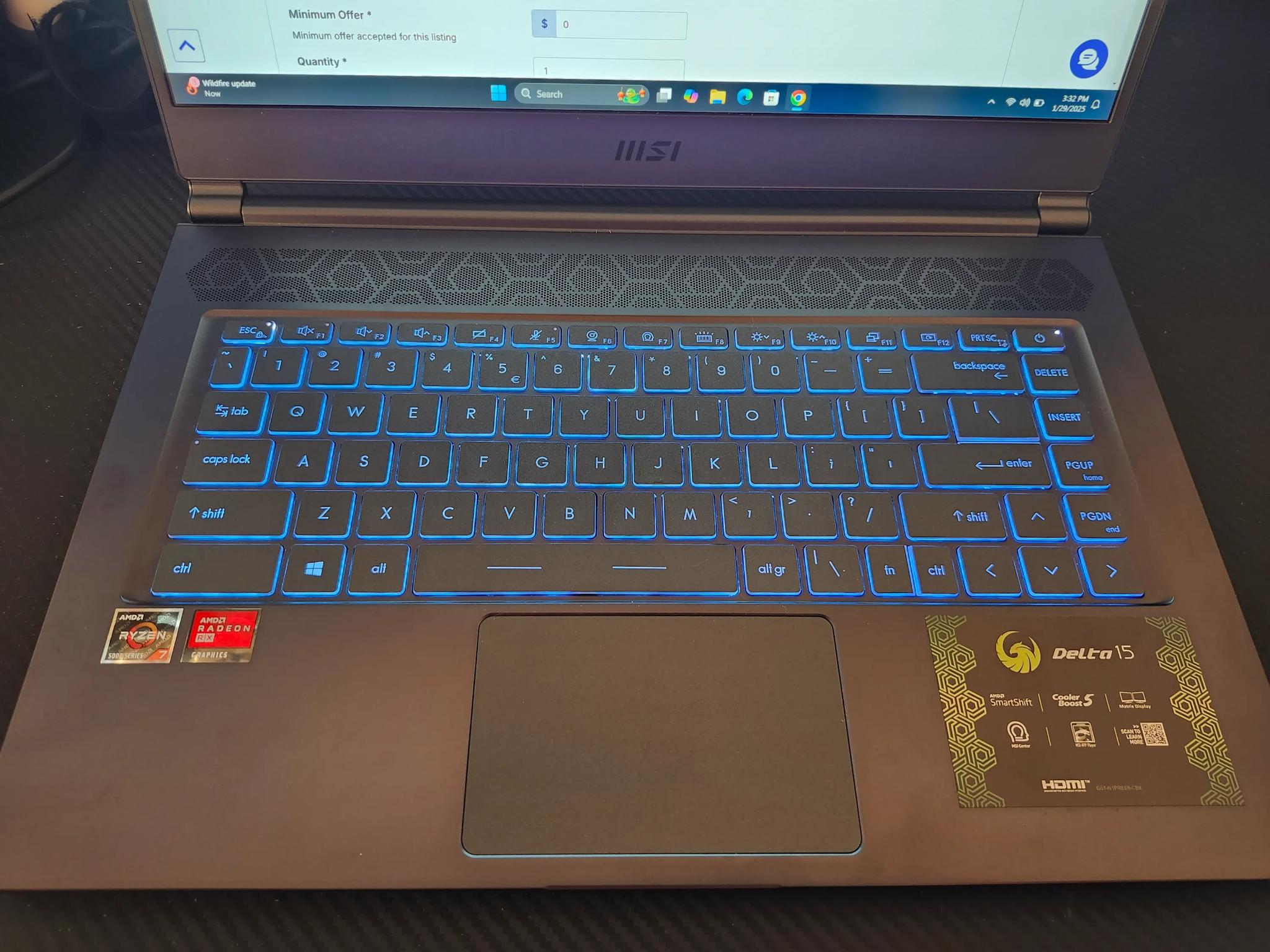 MSI Delta 15 - 5800h RX 6700m
