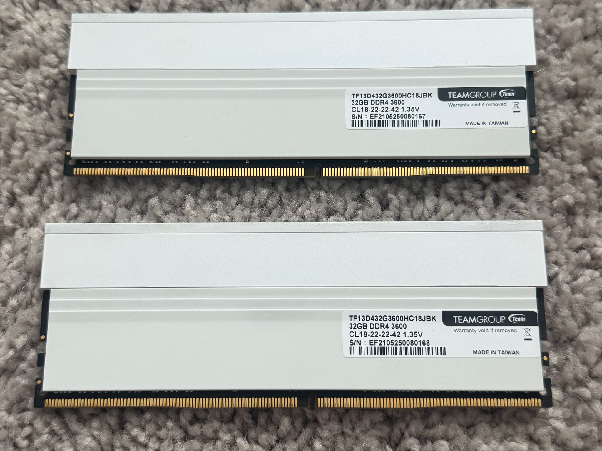 XTREEM ARGB DDR4 DESKTOP MEMORY WHITE 64GB(2x32GB) 3600MHz CL18, Used (No Box)