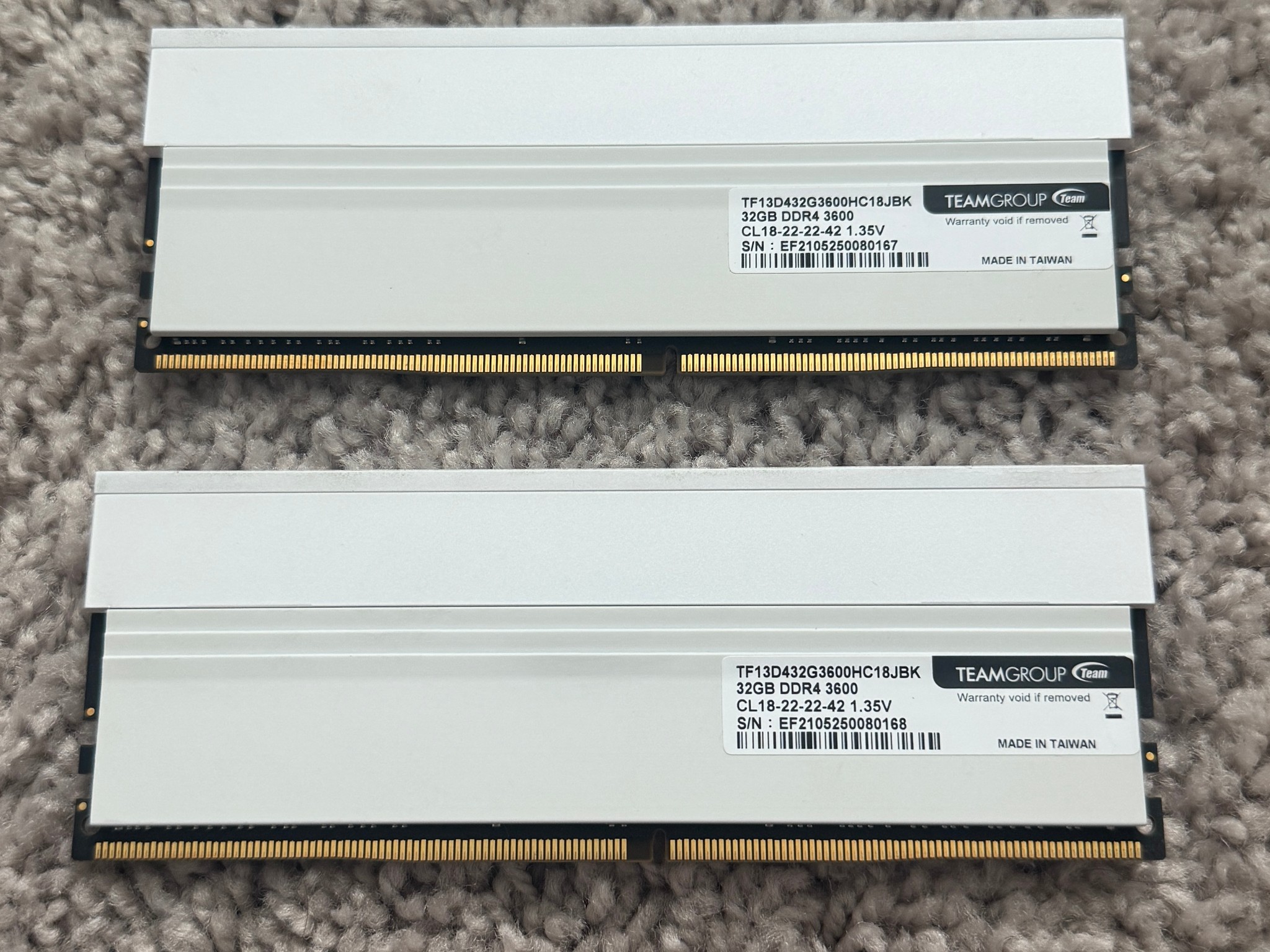 XTREEM ARGB DDR4 DESKTOP MEMORY WHITE 64GB(2x32GB) 3600MHz CL18, Used (No Box)